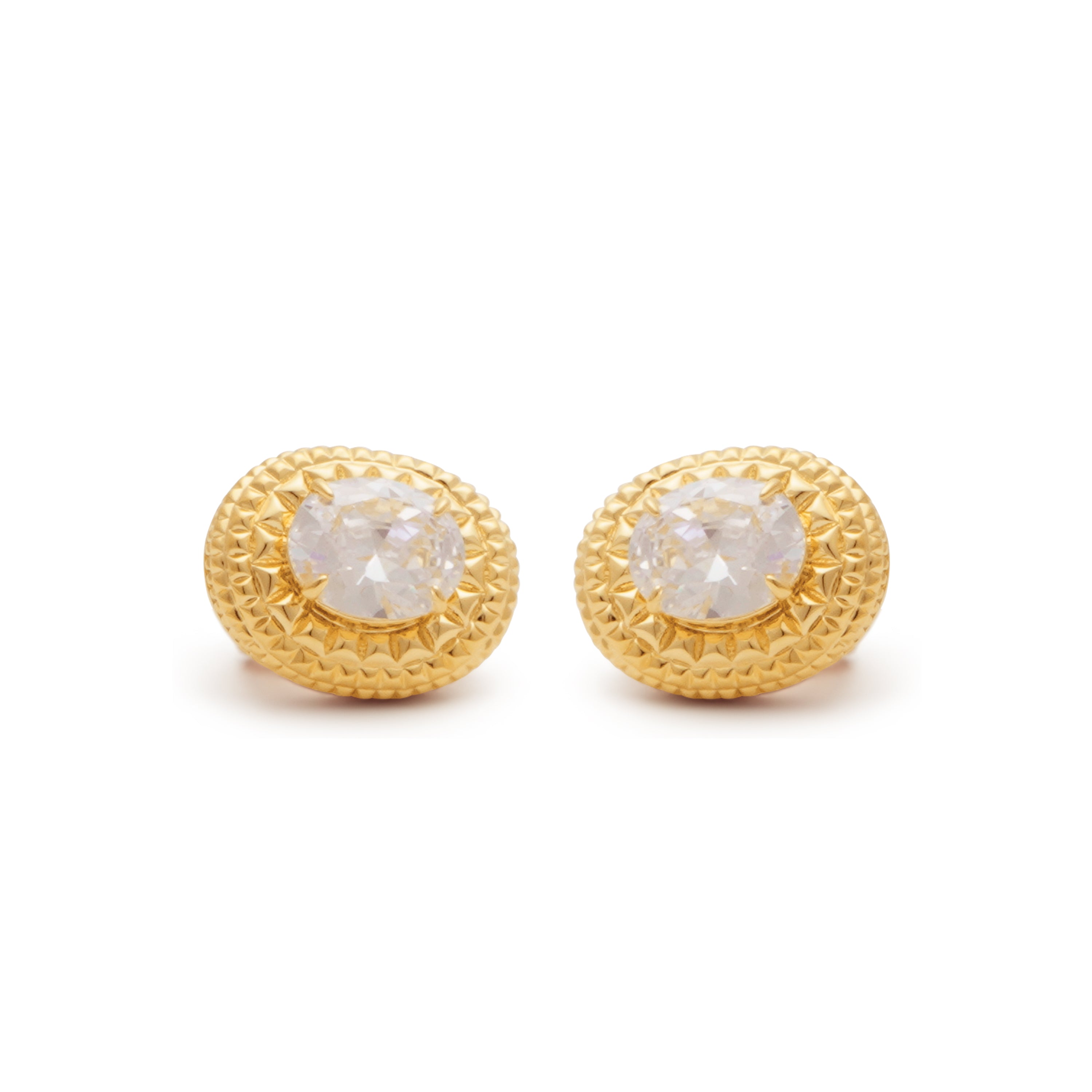 RSNY diamond texture stud earrings