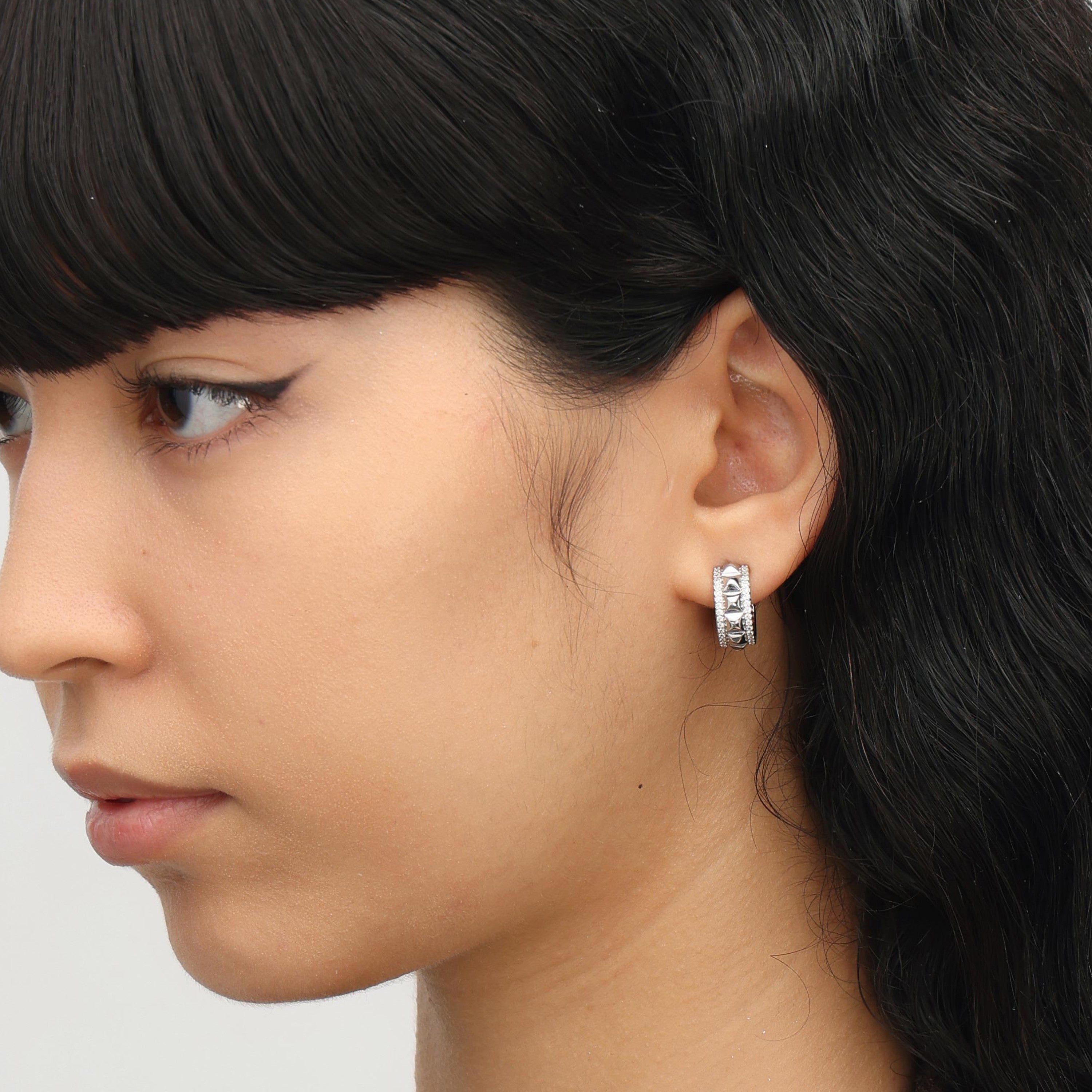 RSNY diamond pattern earrings