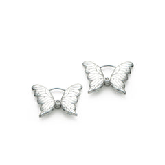 RSNY Textured Butterfly Earrings - RSNY R2175A 铜镀铑/银耳针 约18*24*3mm 时尚感几何造型/镜面级精工抛光/纯手工精雕工艺/精致感细节处理