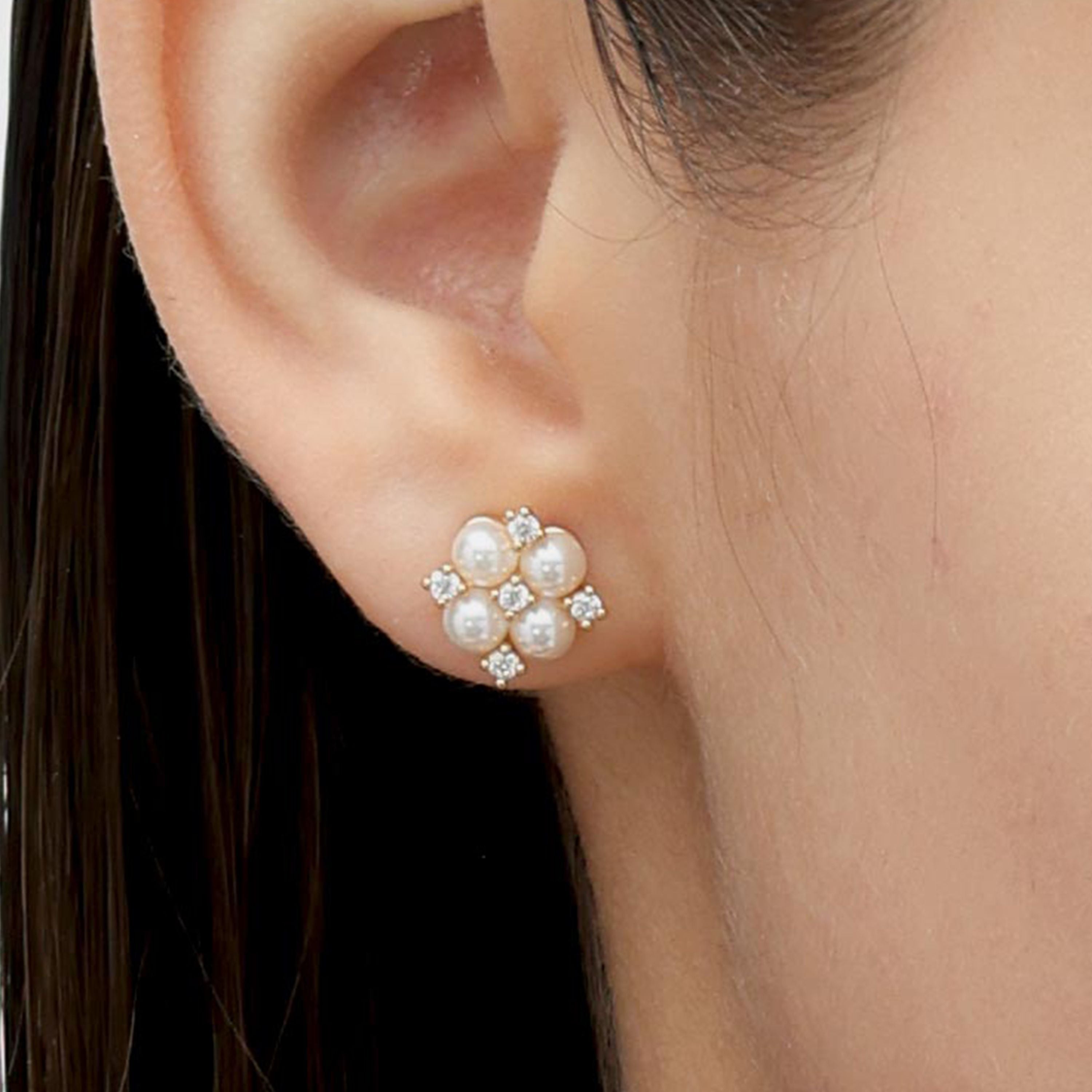 RSNY simple pearl stud earrings