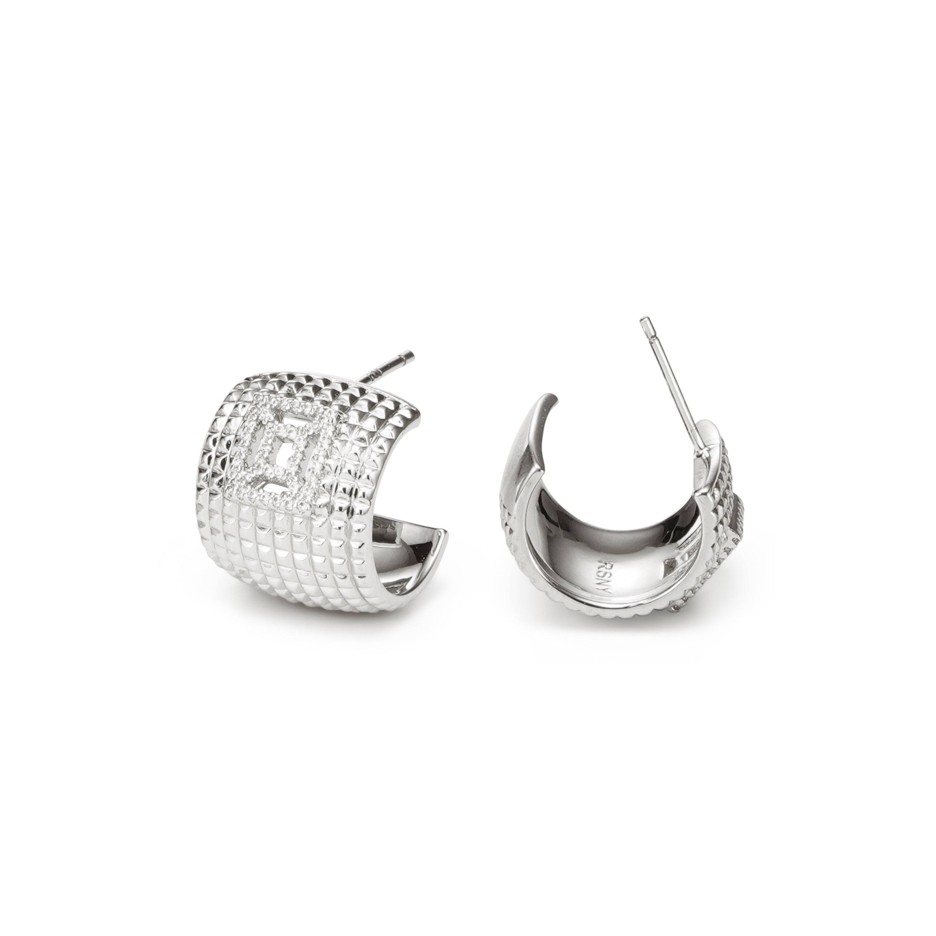 RSNY diamond pattern earrings