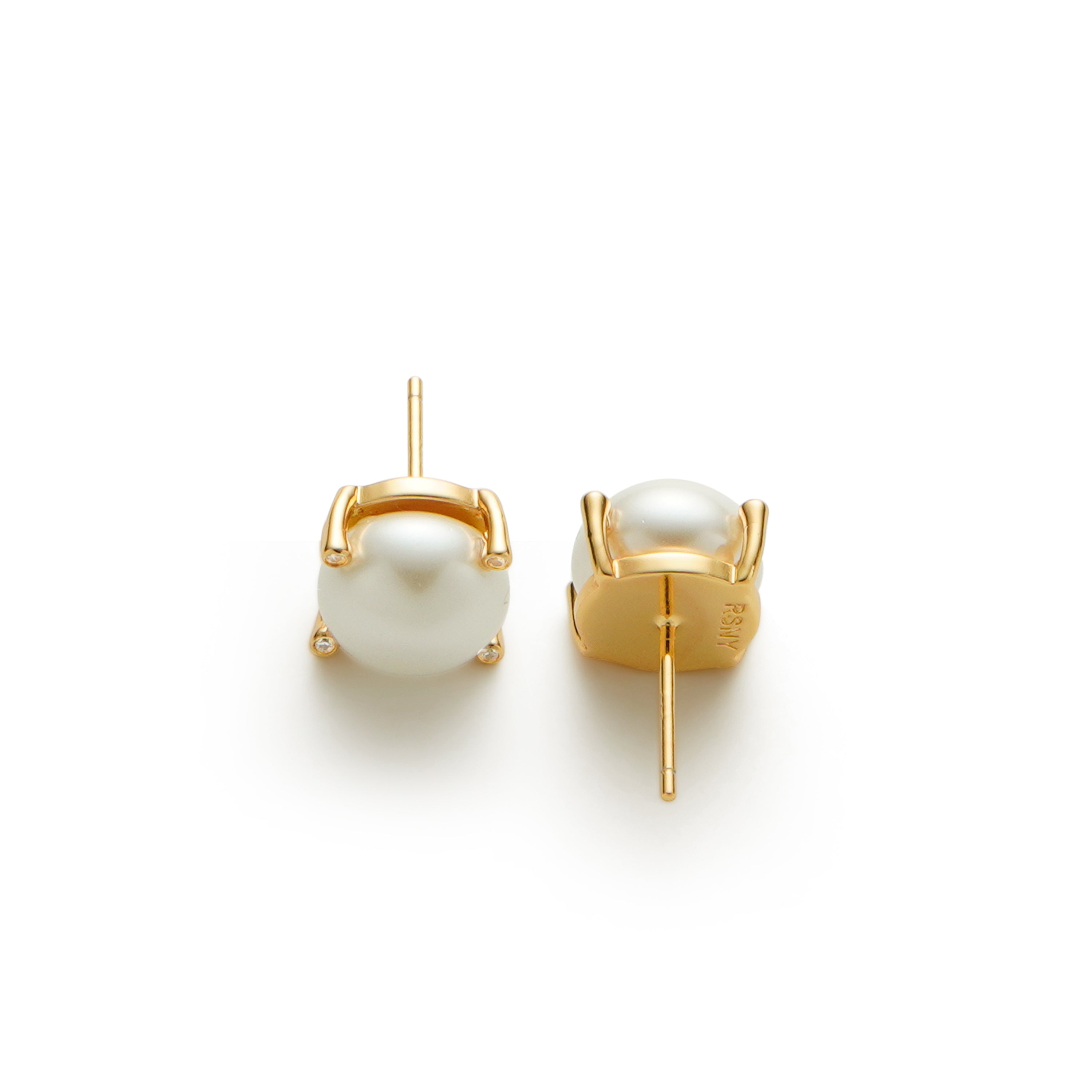 RSNY simple pearl stud earrings