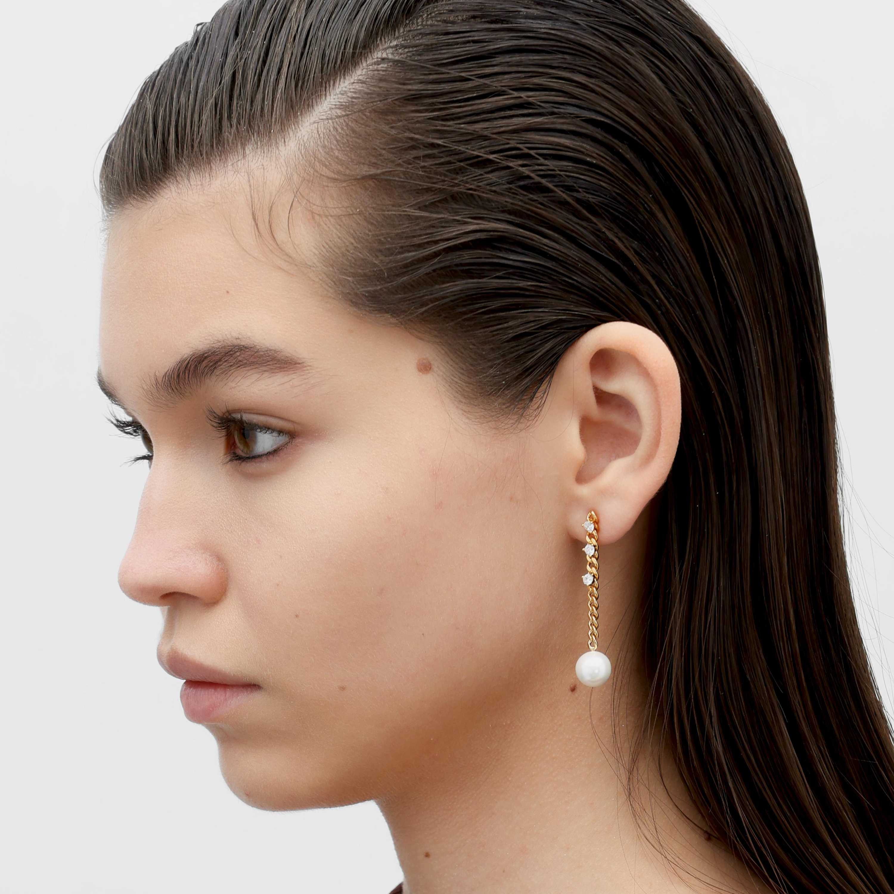 RSNY pearl soft chain earrings