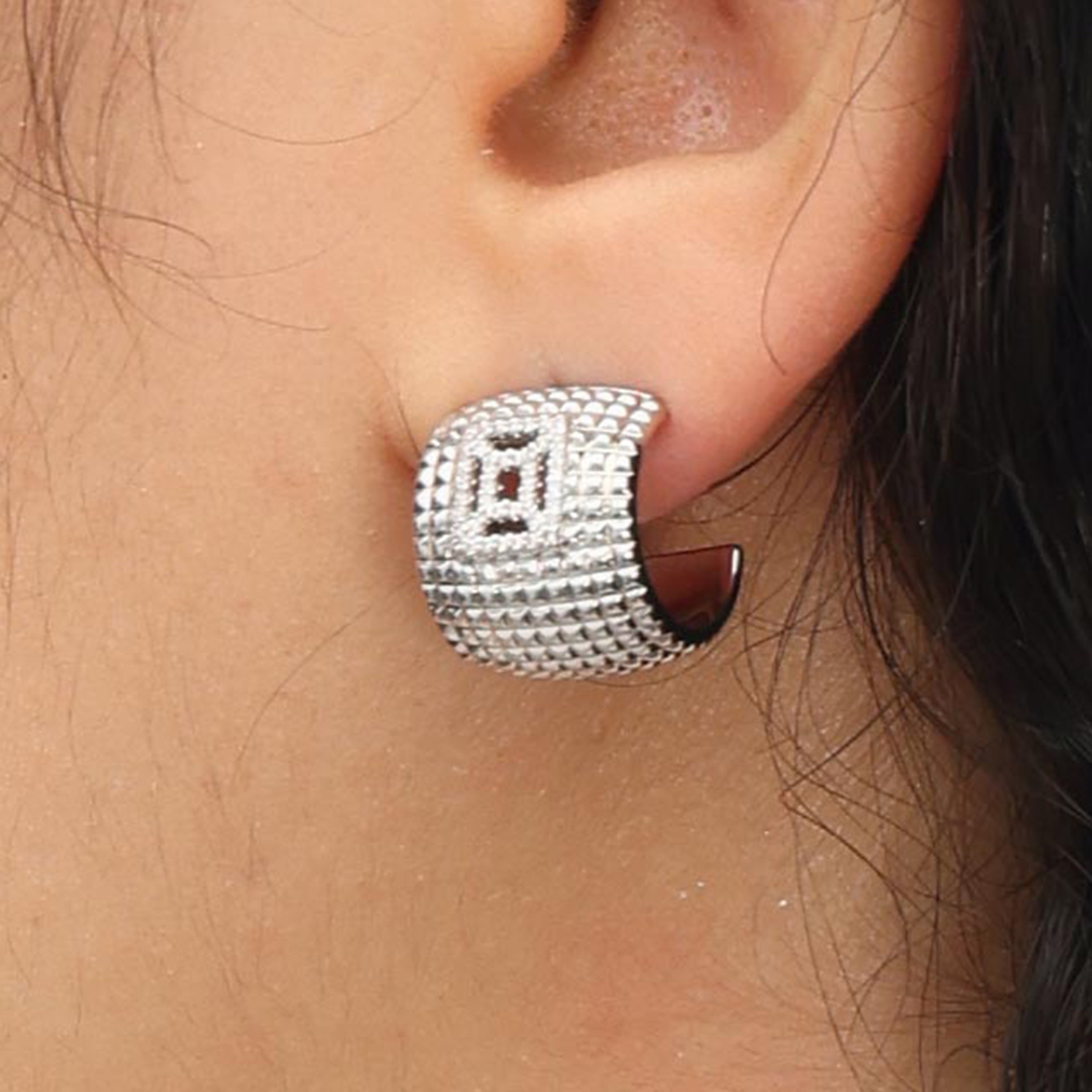 RSNY diamond pattern earrings