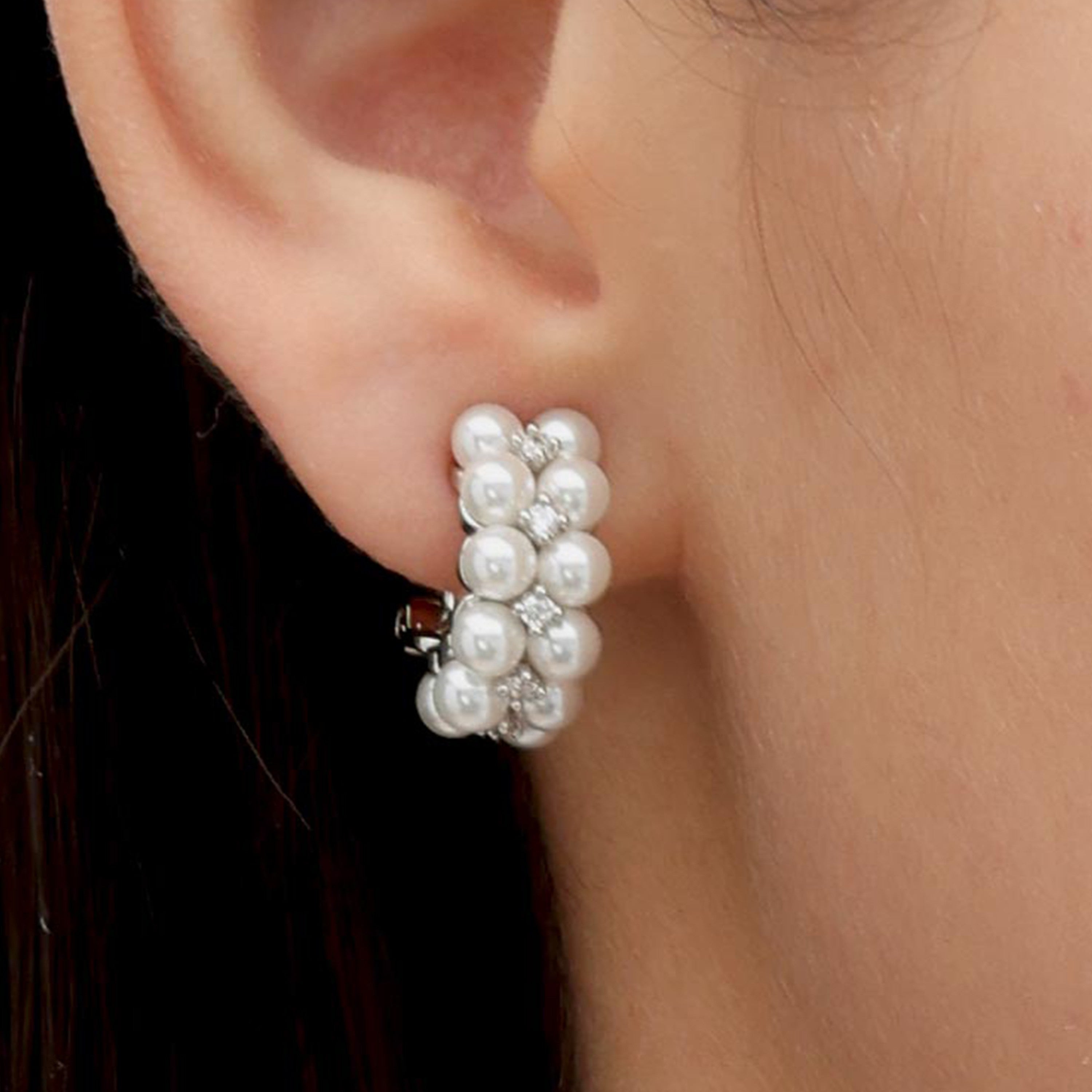 RSNY double pearl earrings