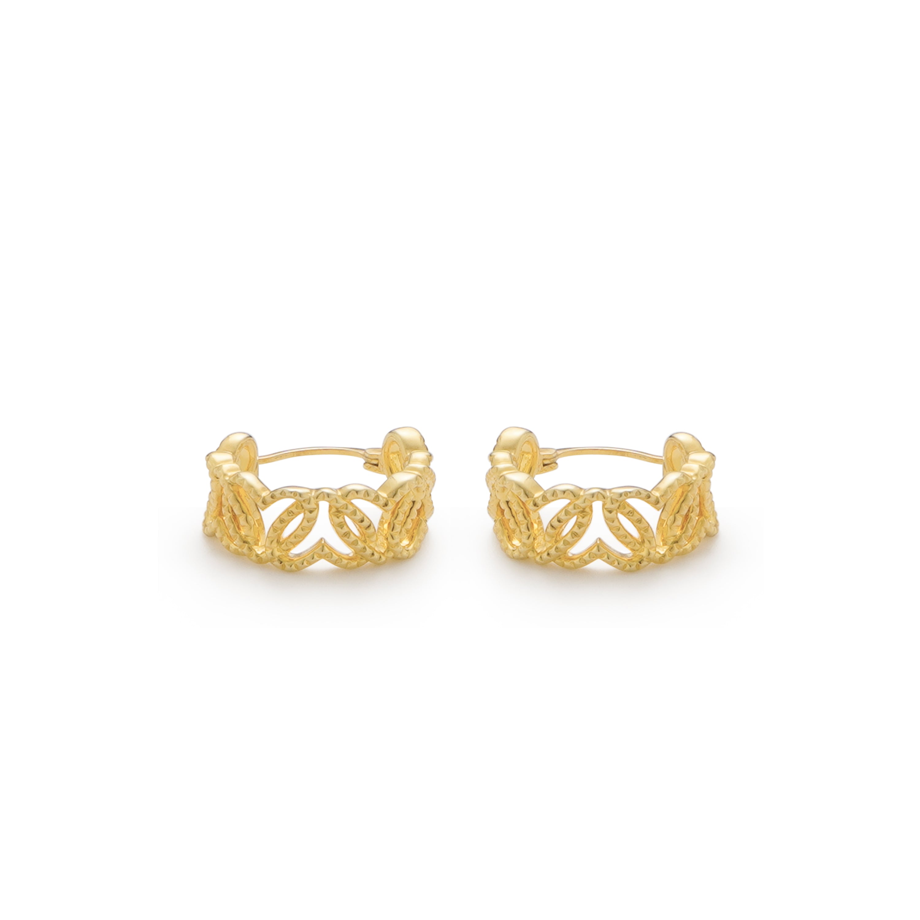 RSNY Diamond Textured Love Earrings