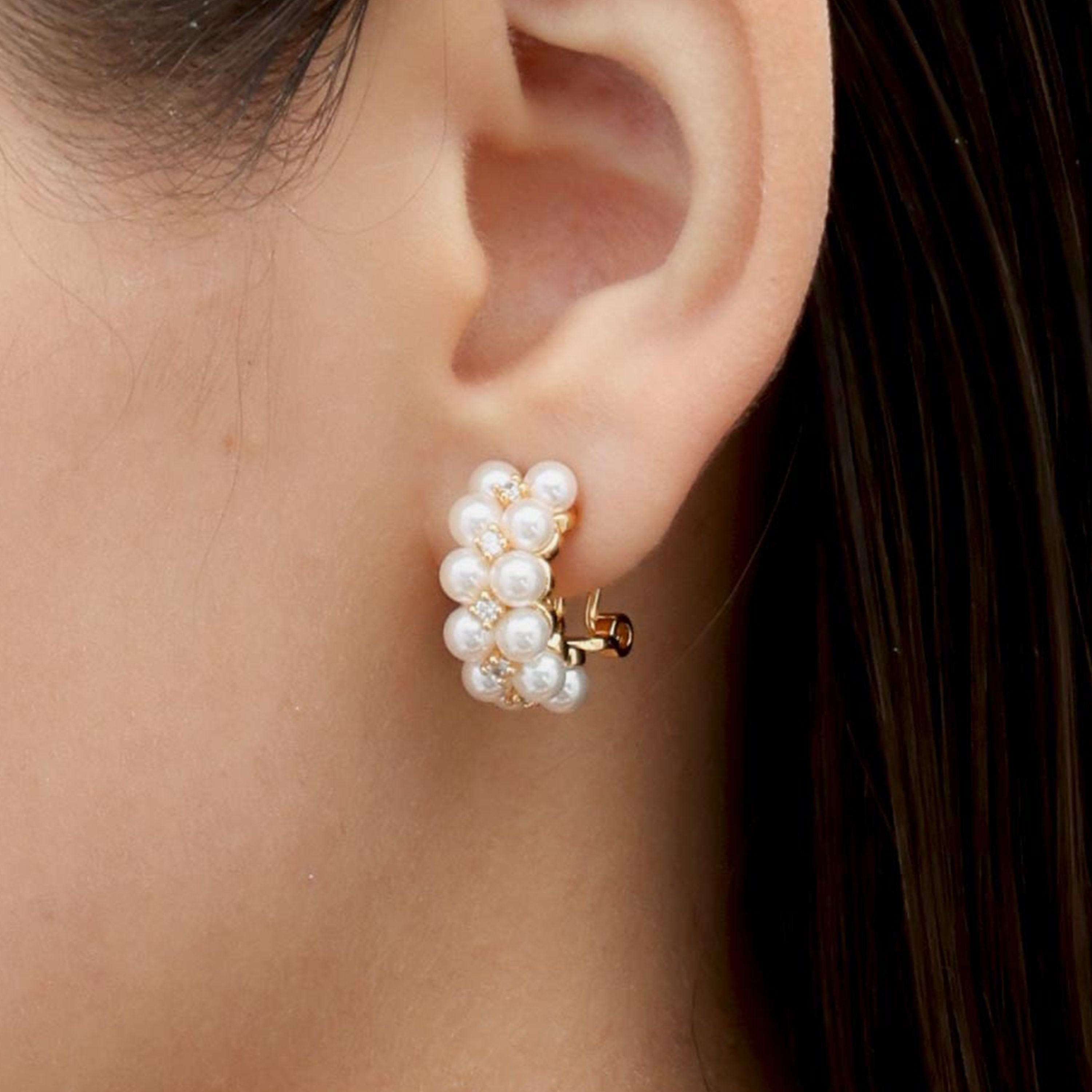 RSNY double pearl earrings