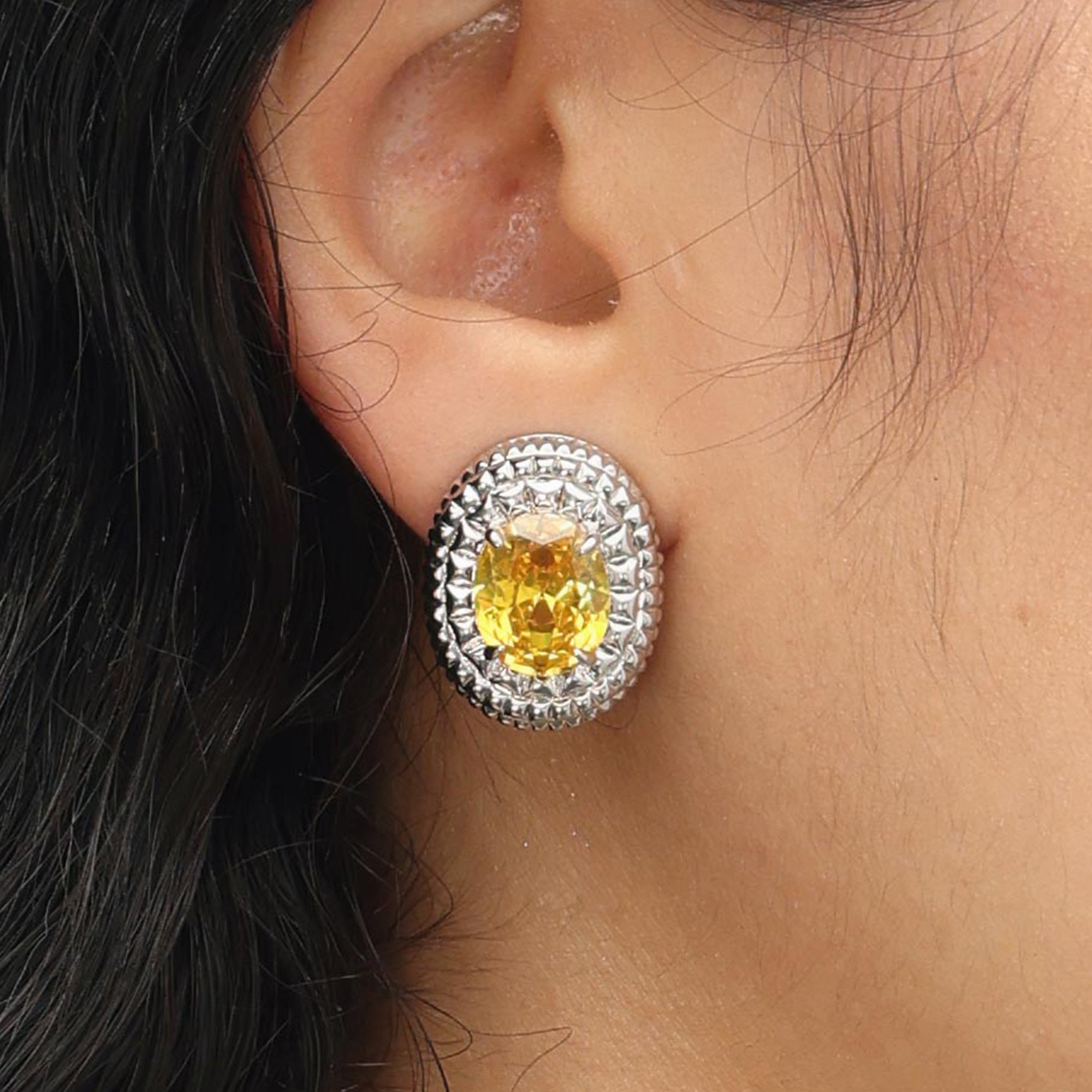 RSNY diamond texture stud earrings