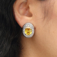 RSNY diamond texture stud earrings