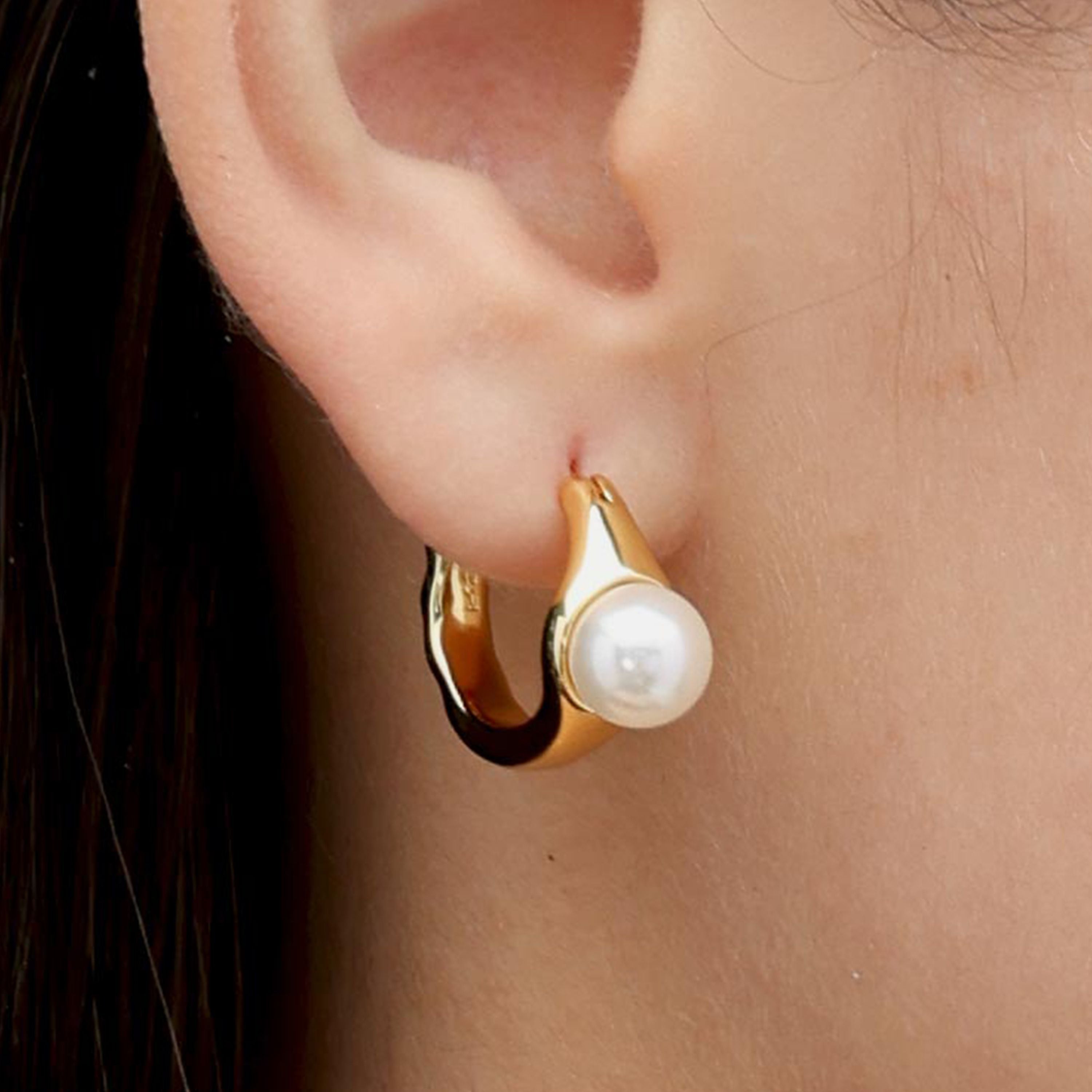 RSNY irregular pearl earrings