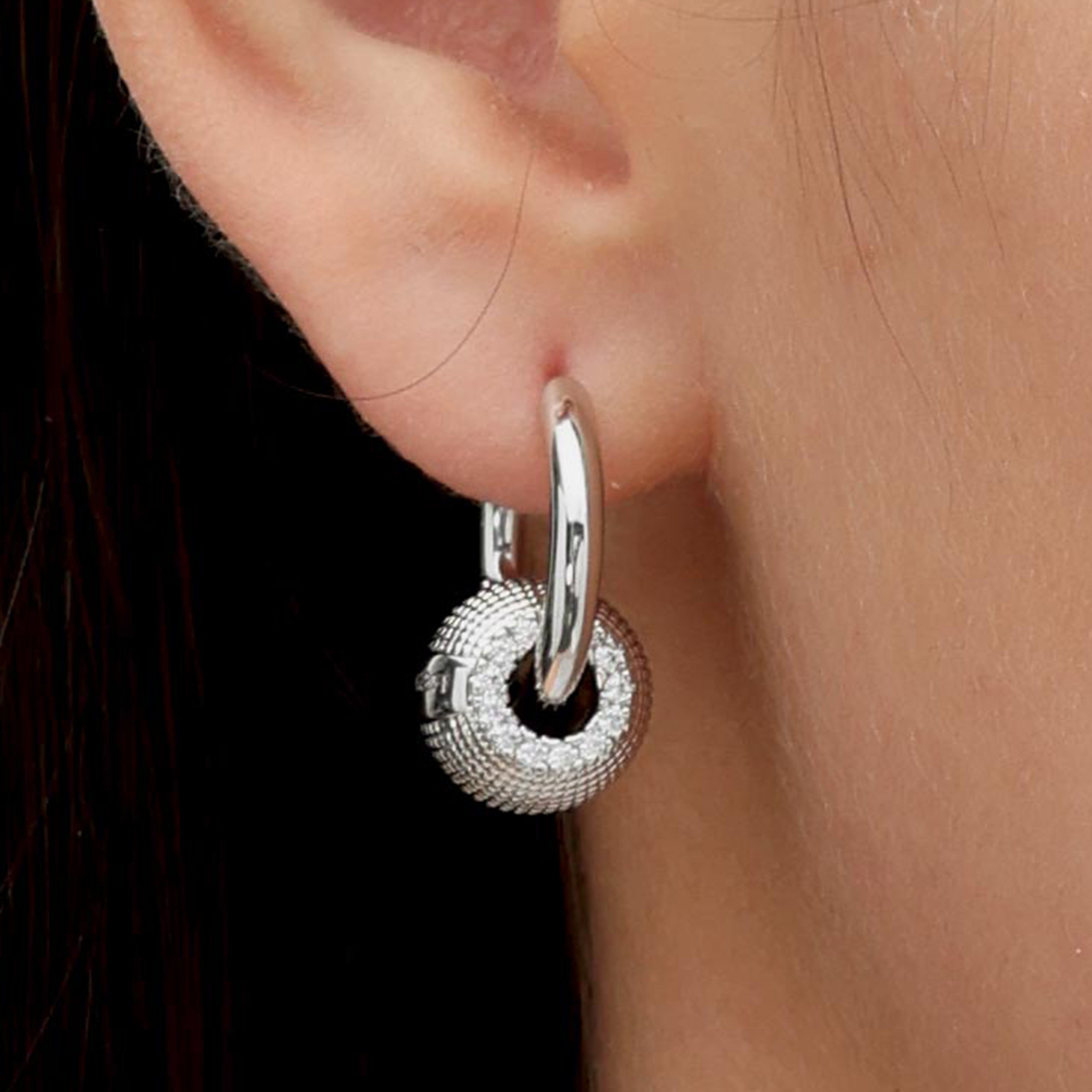 RSNY Diamond Textured Earrings