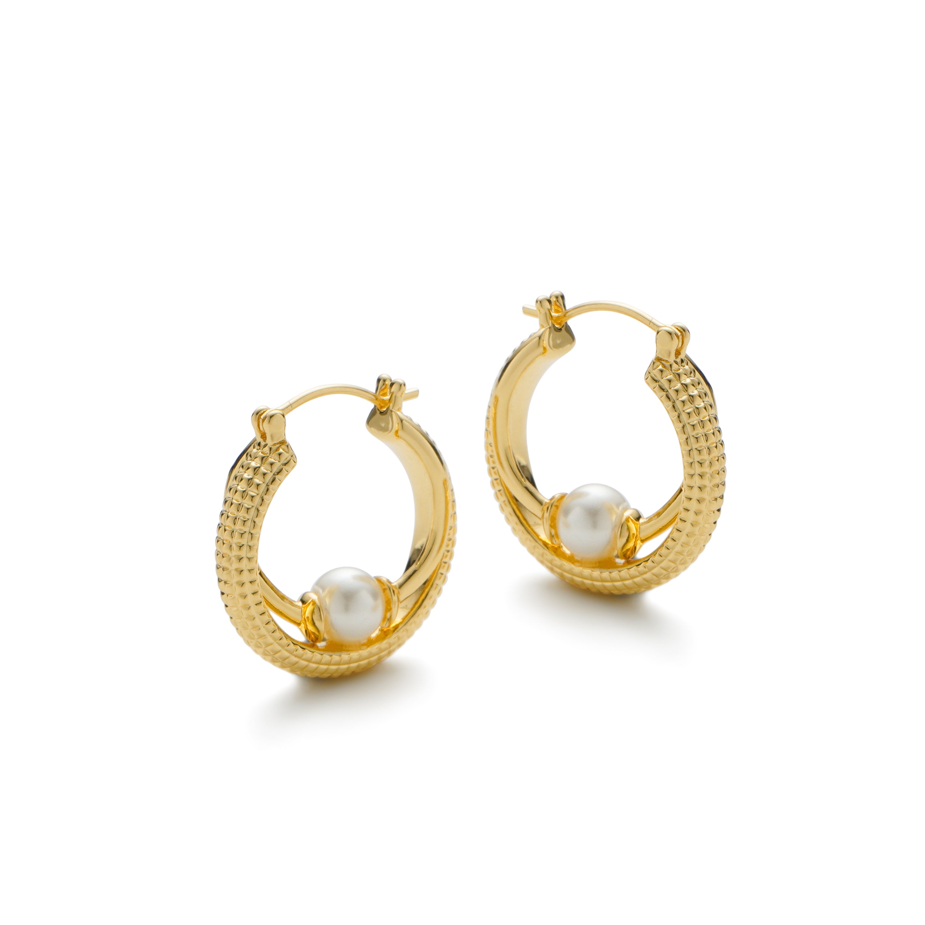 RSNY double pearl earrings