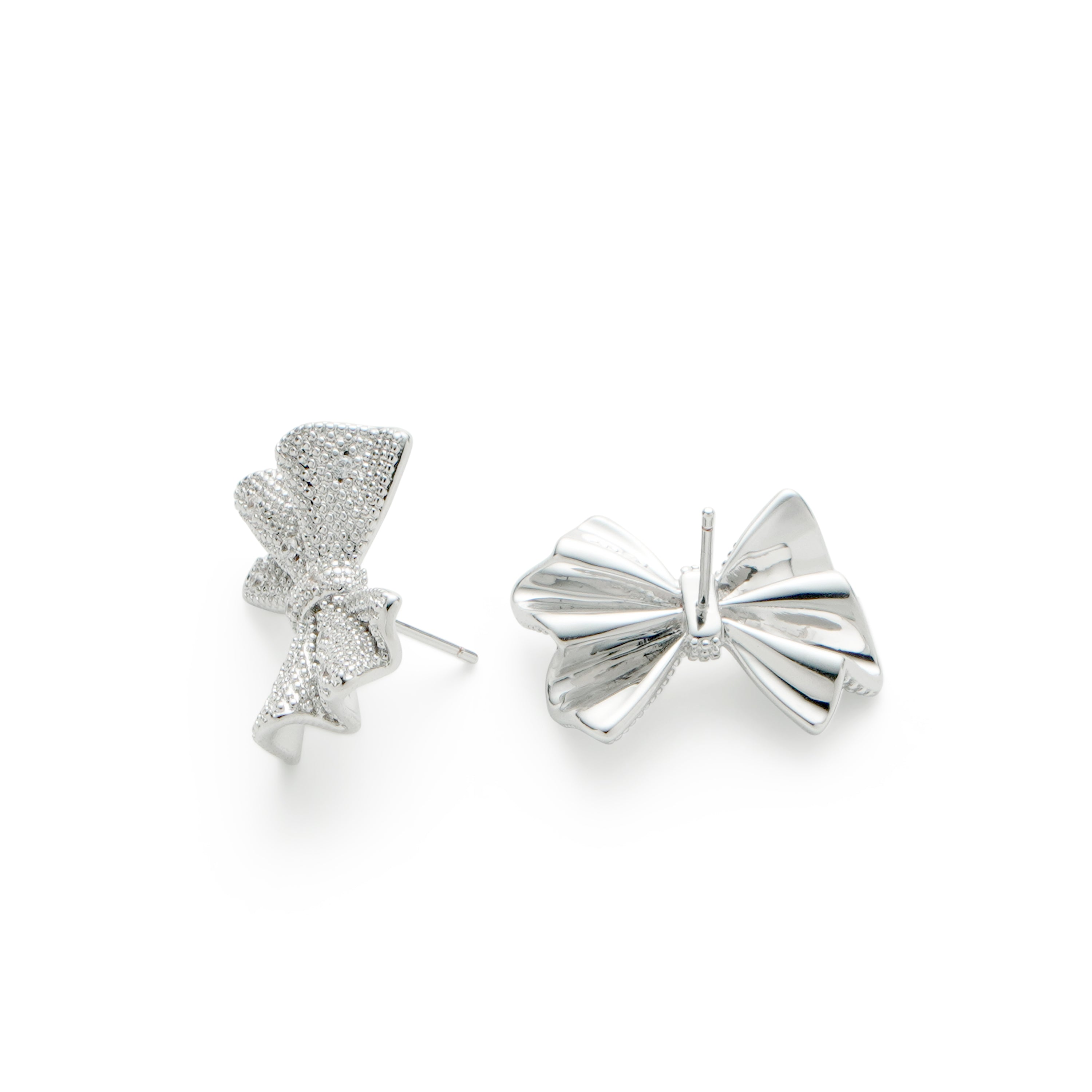 RSNY shiny bow stud earrings