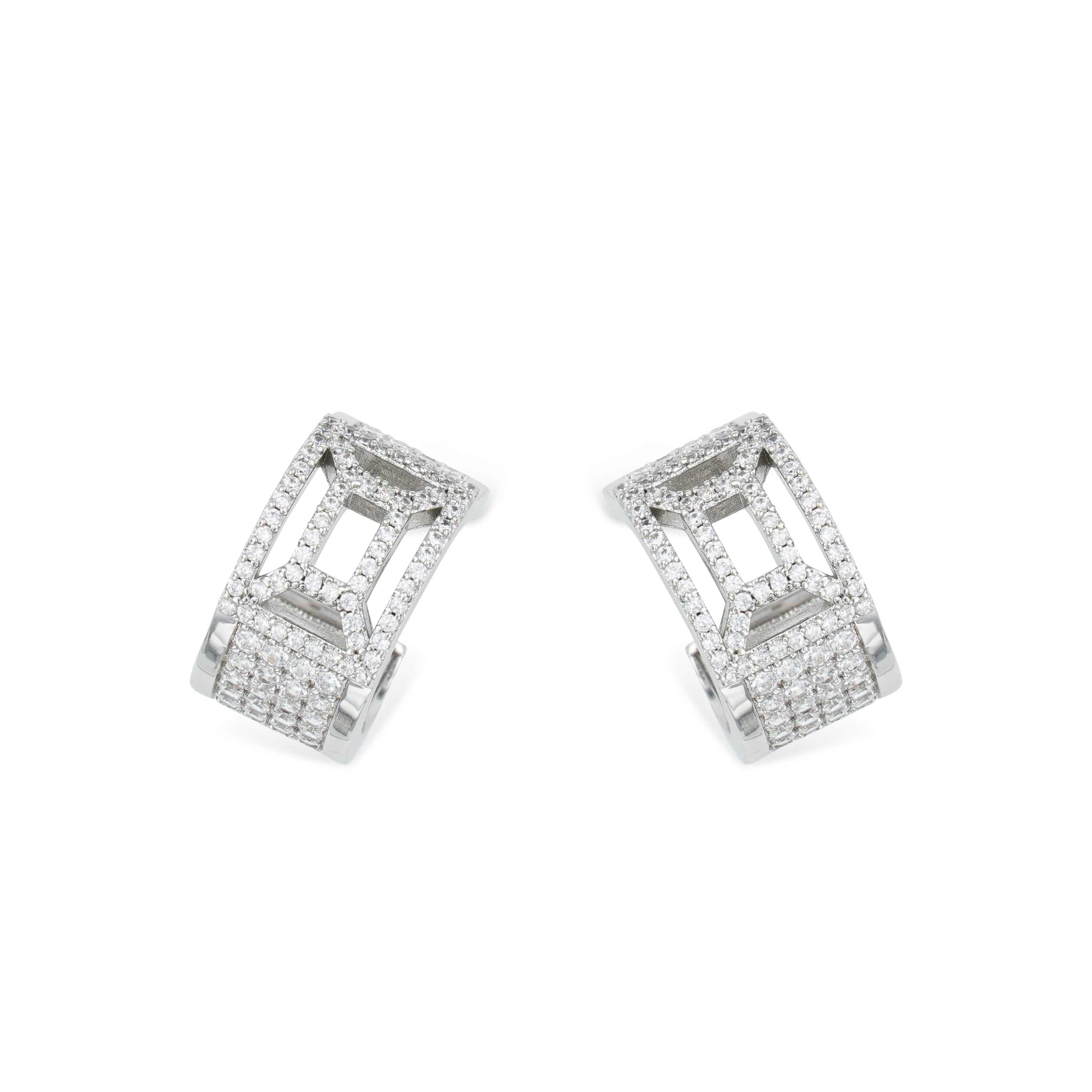 RSNY hollow geometric line earrings