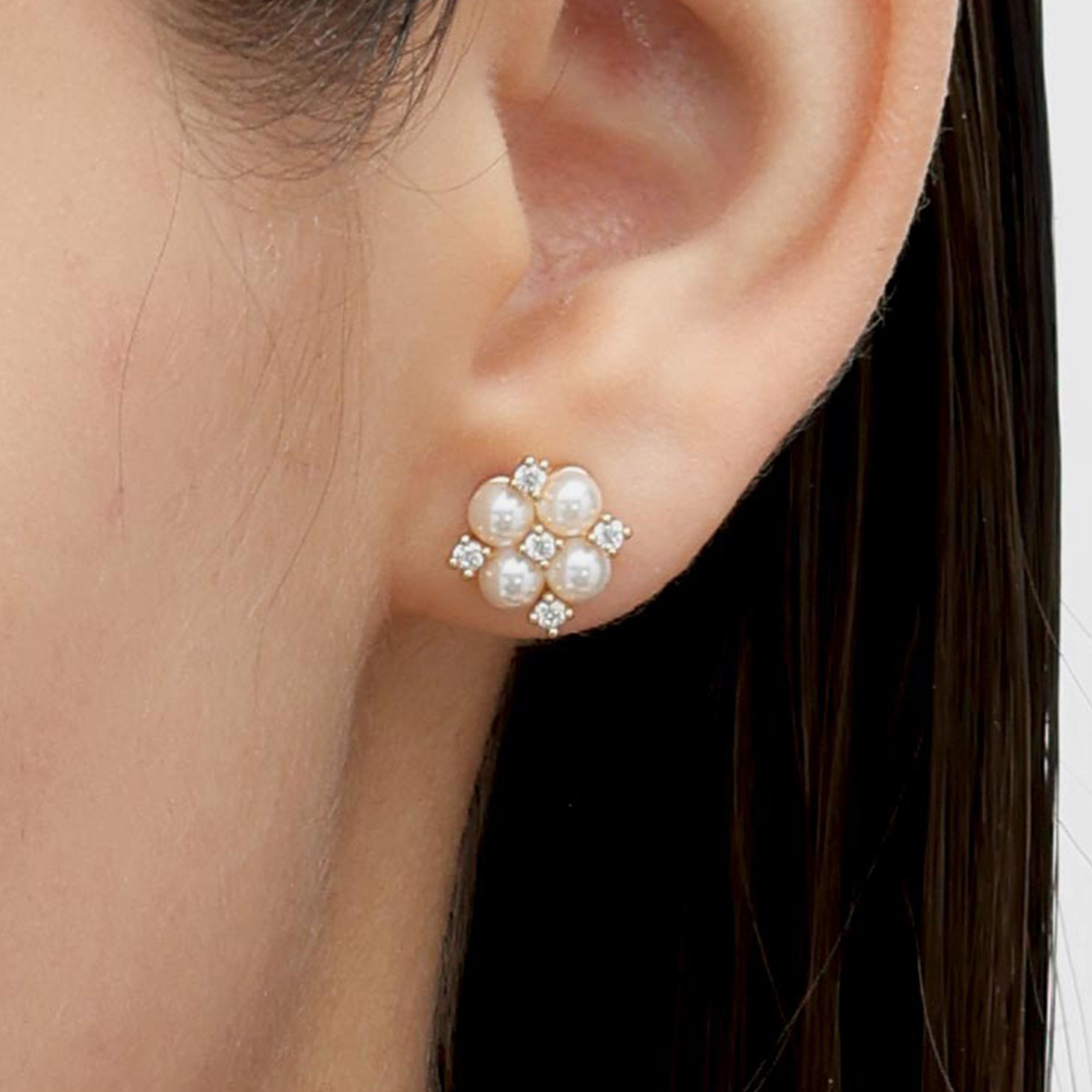 RSNY simple pearl stud earrings