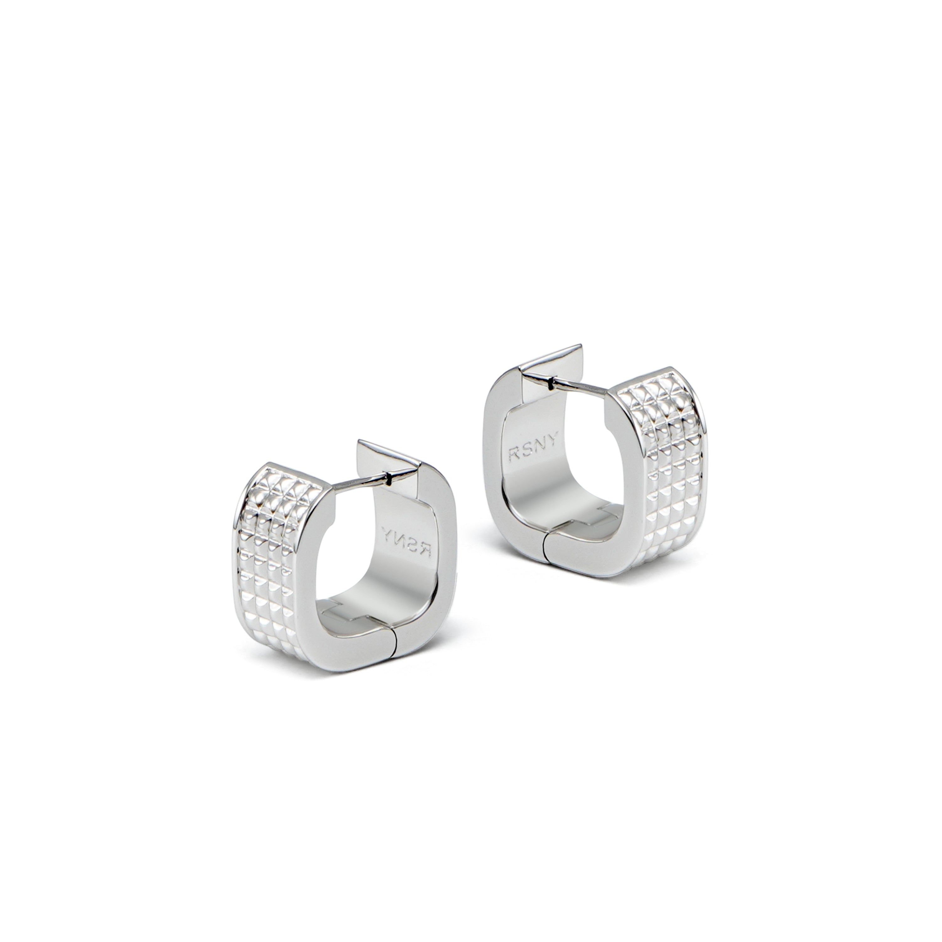 RSNY Square Diamond Textured Earrings