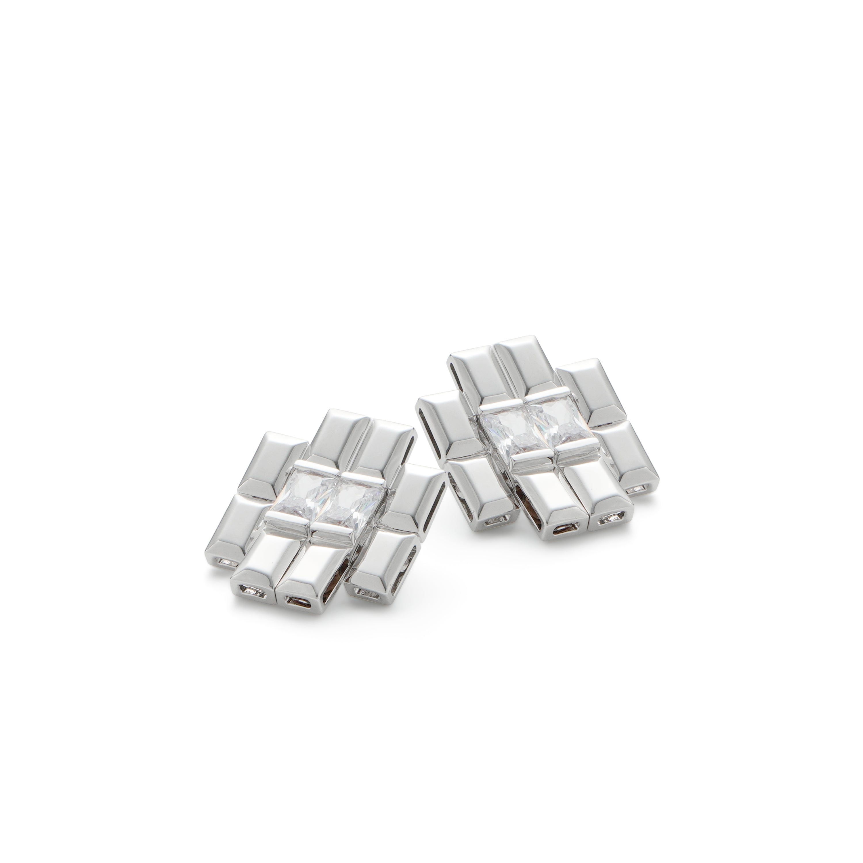 RSNY princess square splicing stud earrings