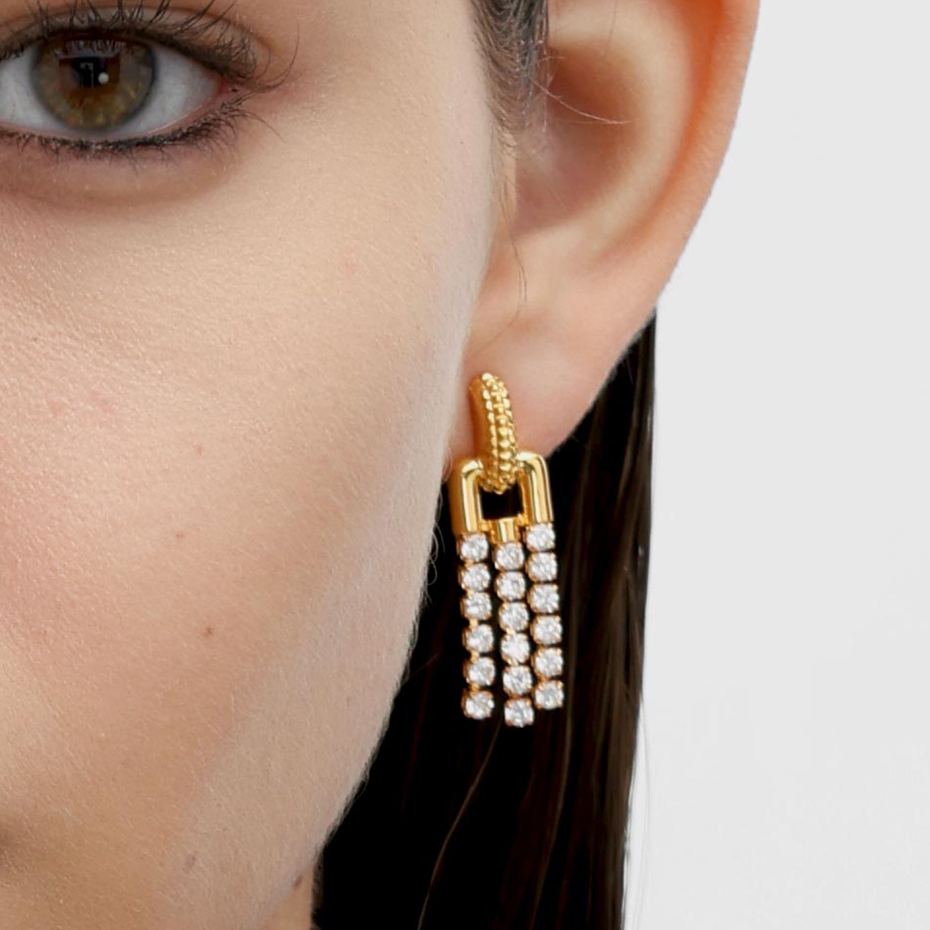 RSNY fringed stud earrings