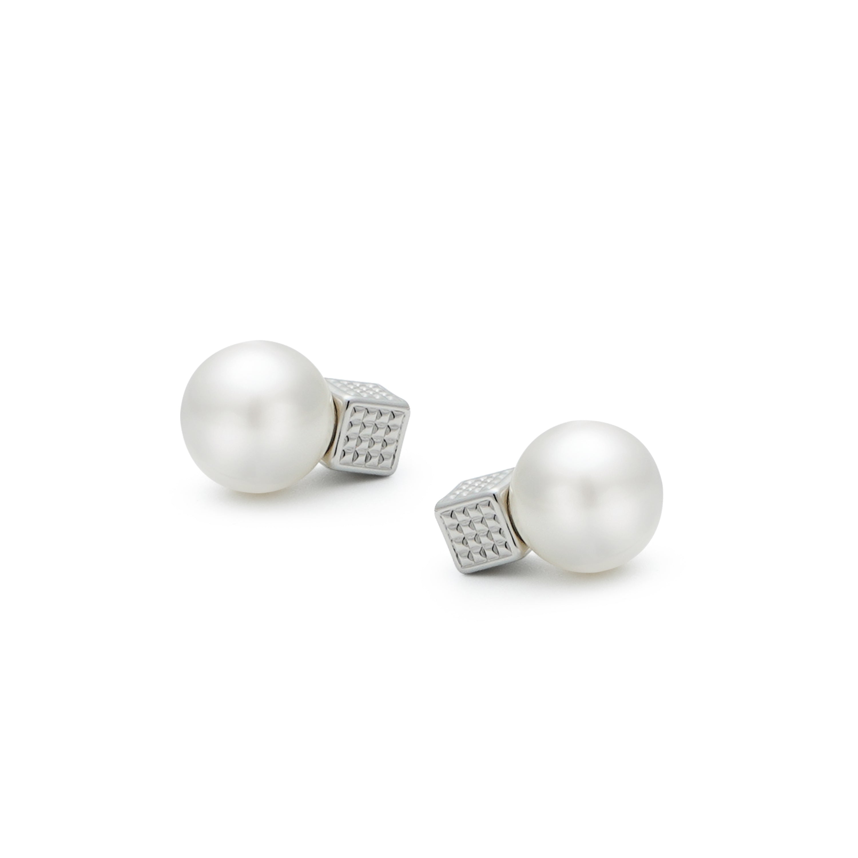 RSNY Diamond Pearl Stud Earrings