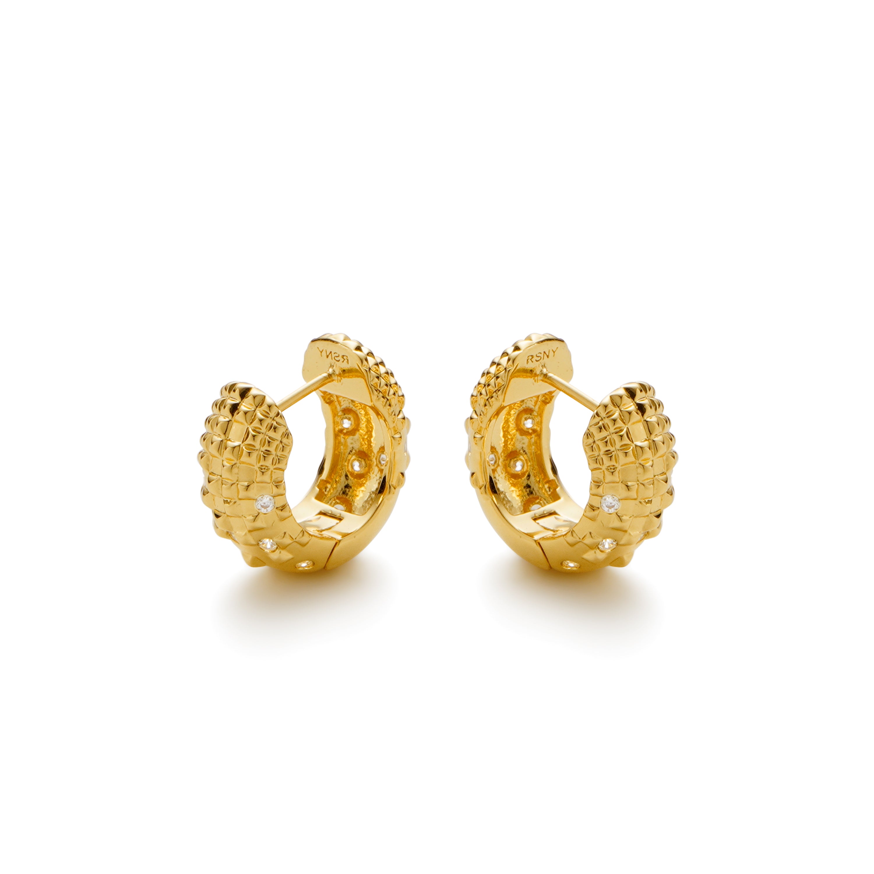 RSNY Diamond Textured Earrings