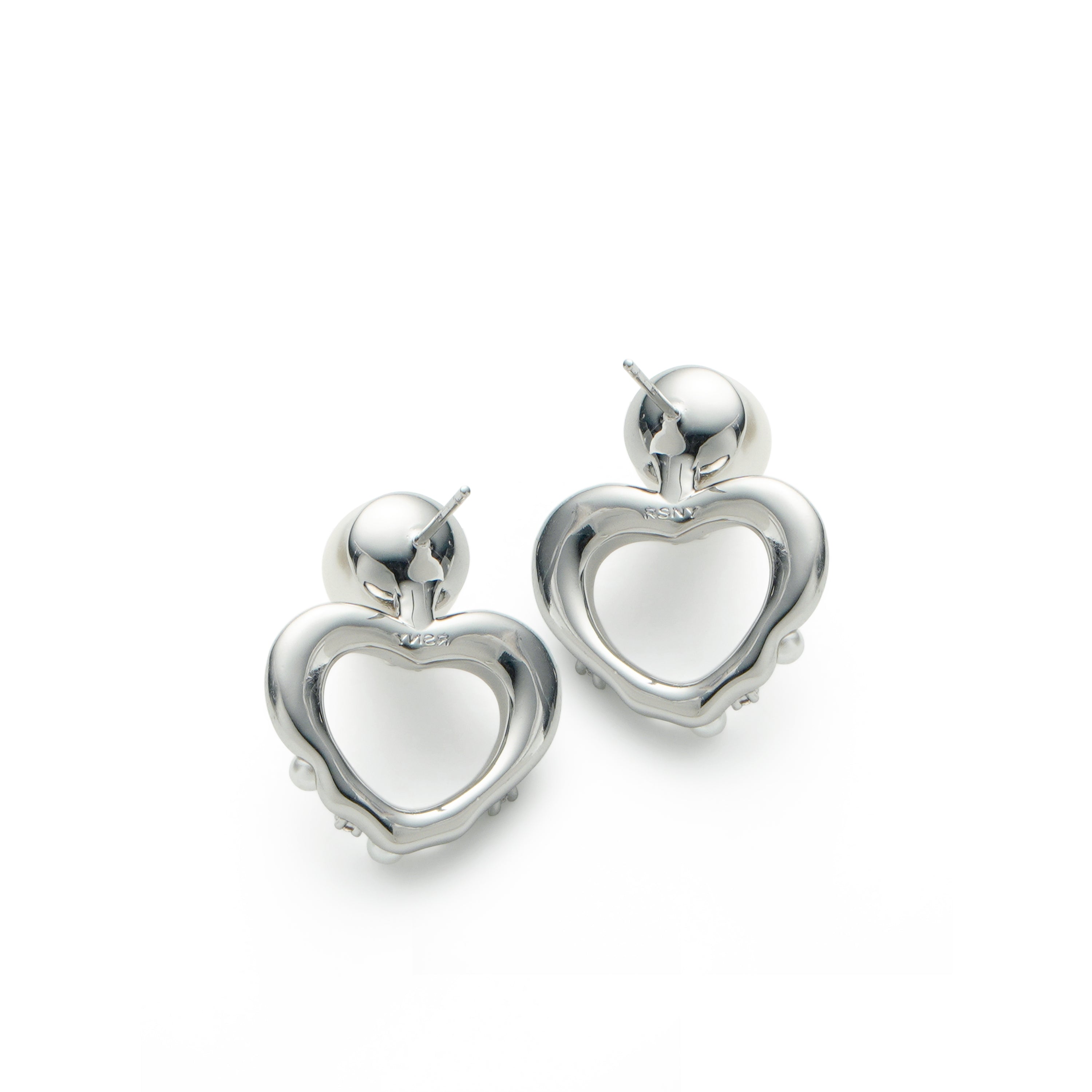 RSNY heart stud earrings