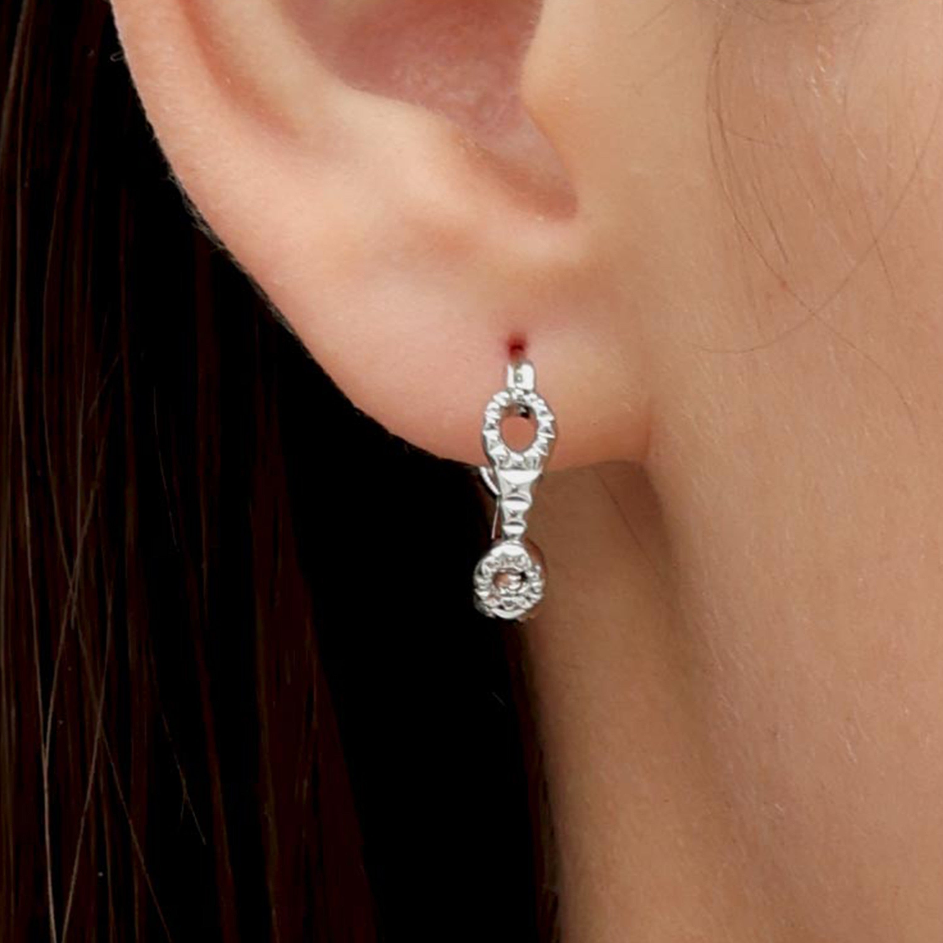 RSNY diamond pattern earrings