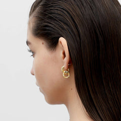 RSNY geometric abstract winding stud earrings