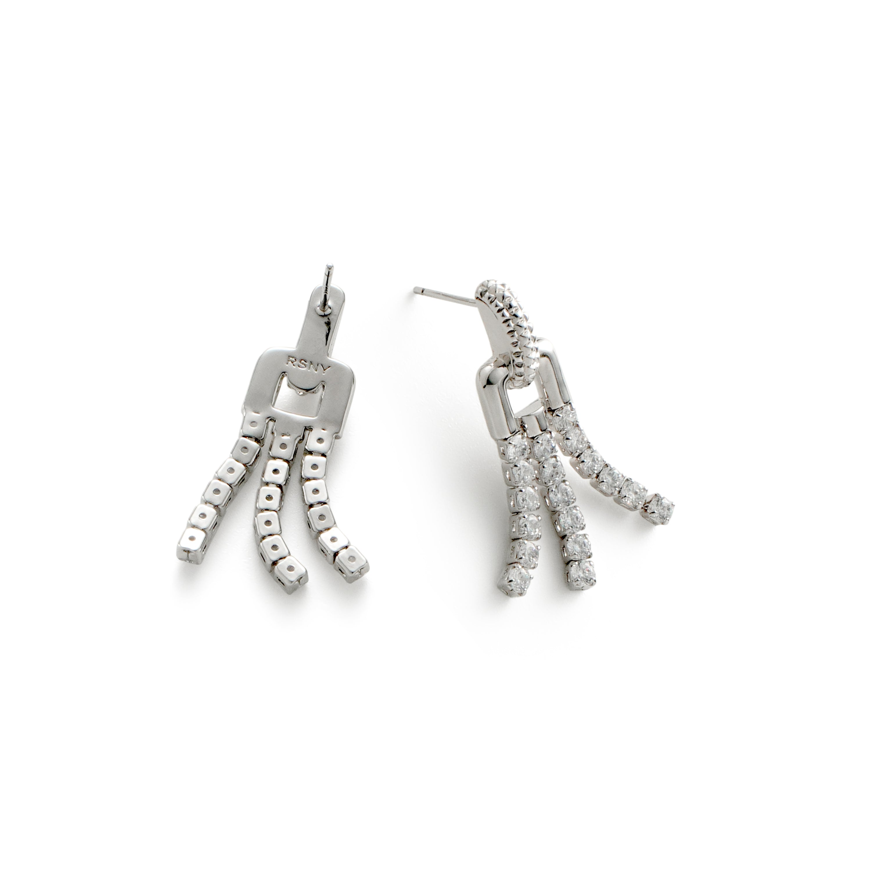 RSNY fringed stud earrings