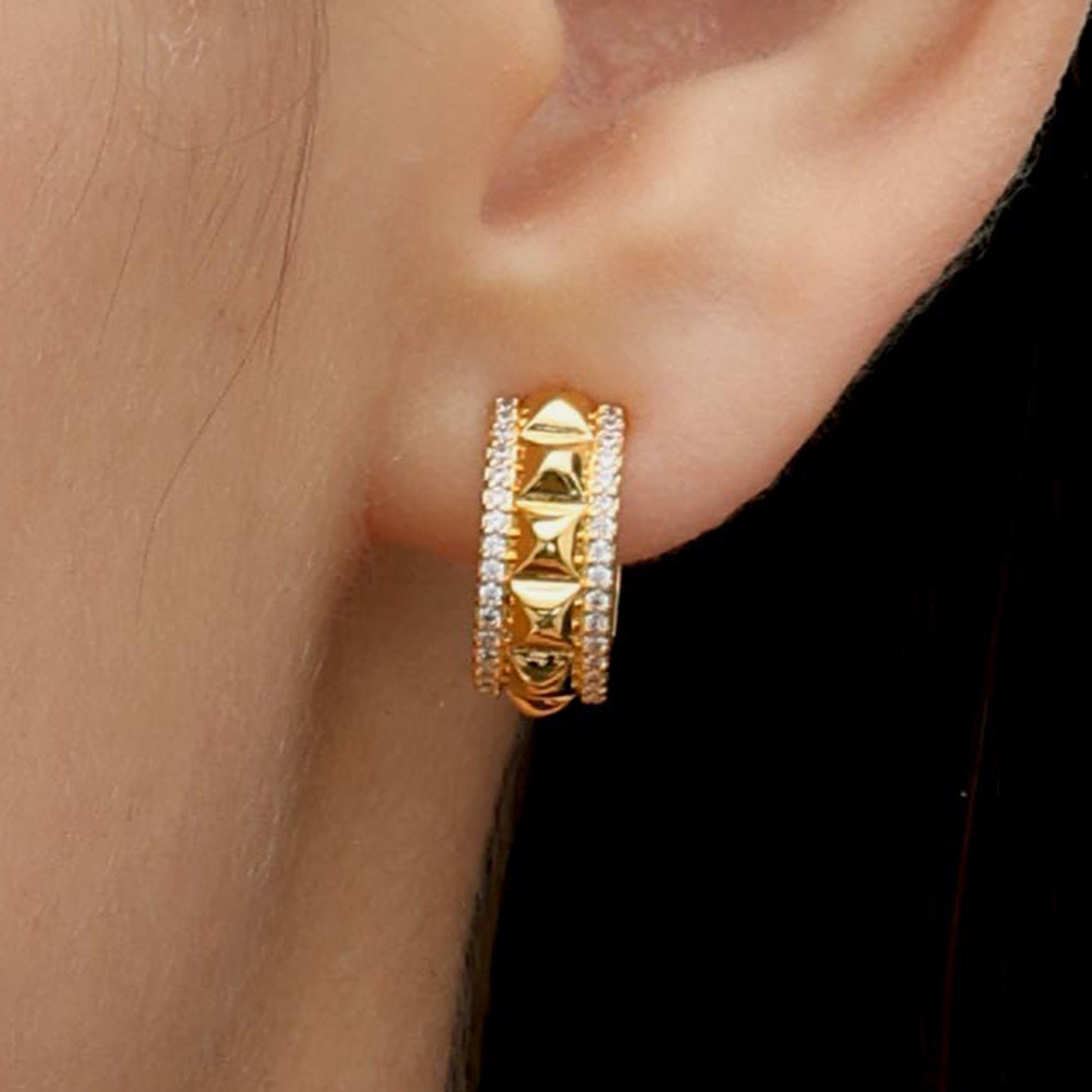 RSNY diamond pattern earrings