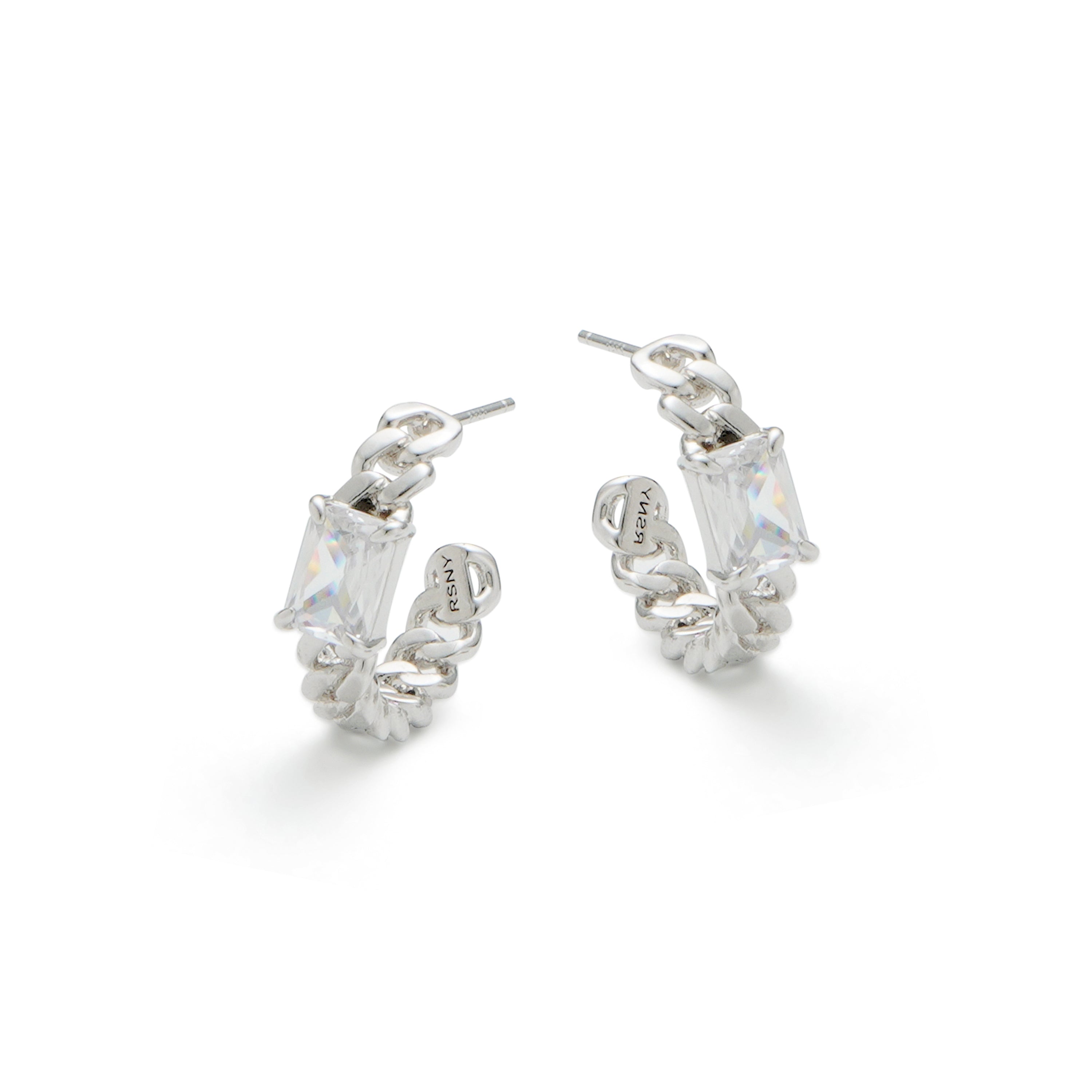 RSNY princess square chain earrings