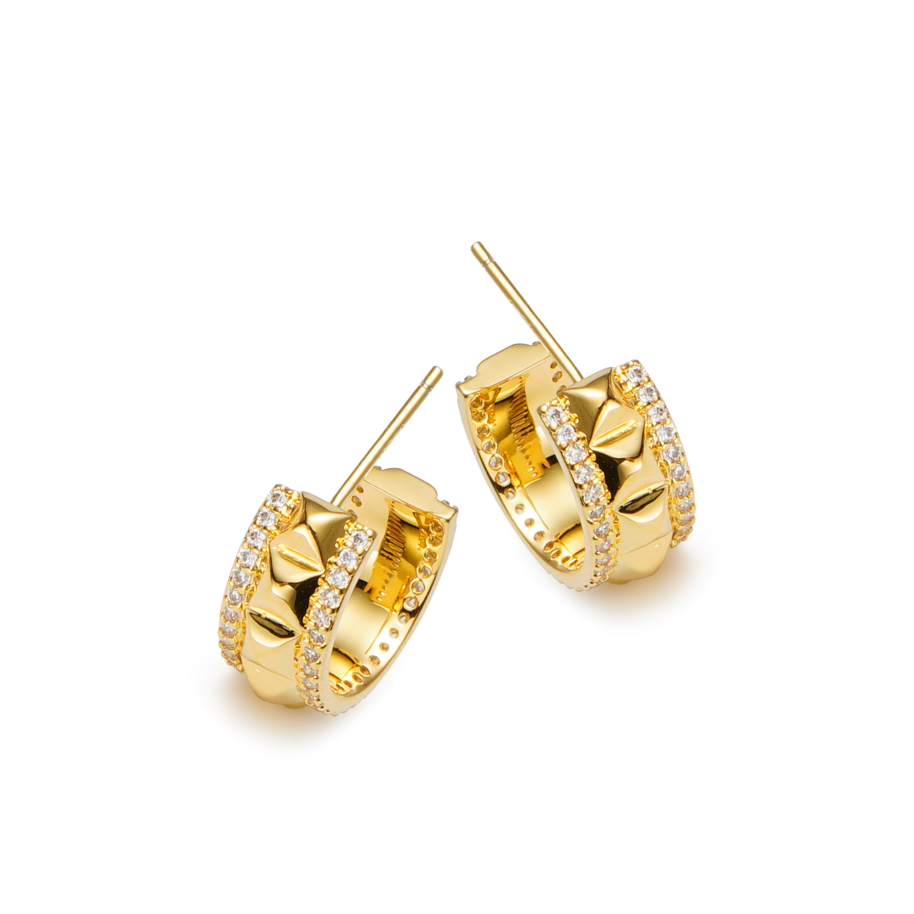 RSNY diamond pattern earrings