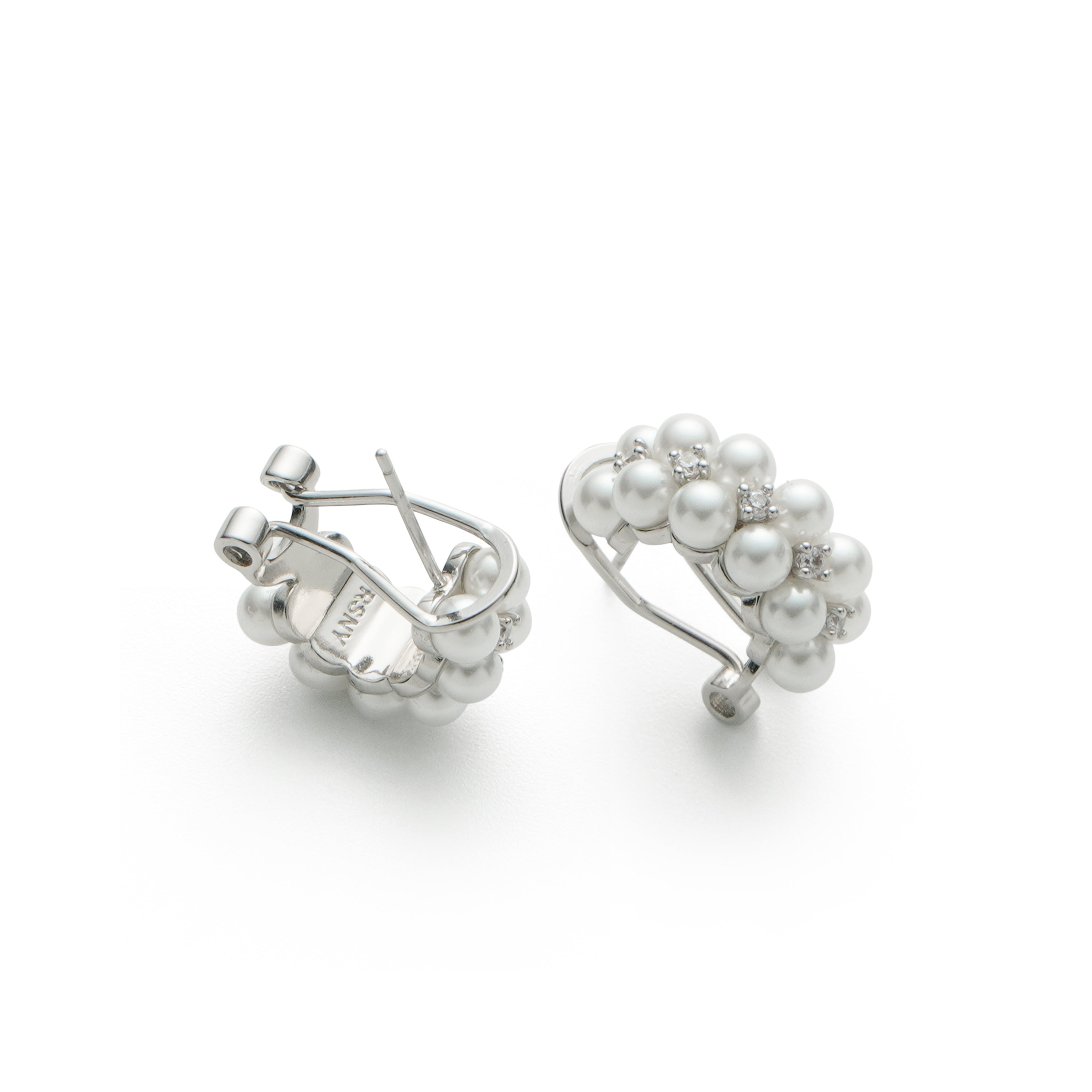 RSNY double pearl earrings