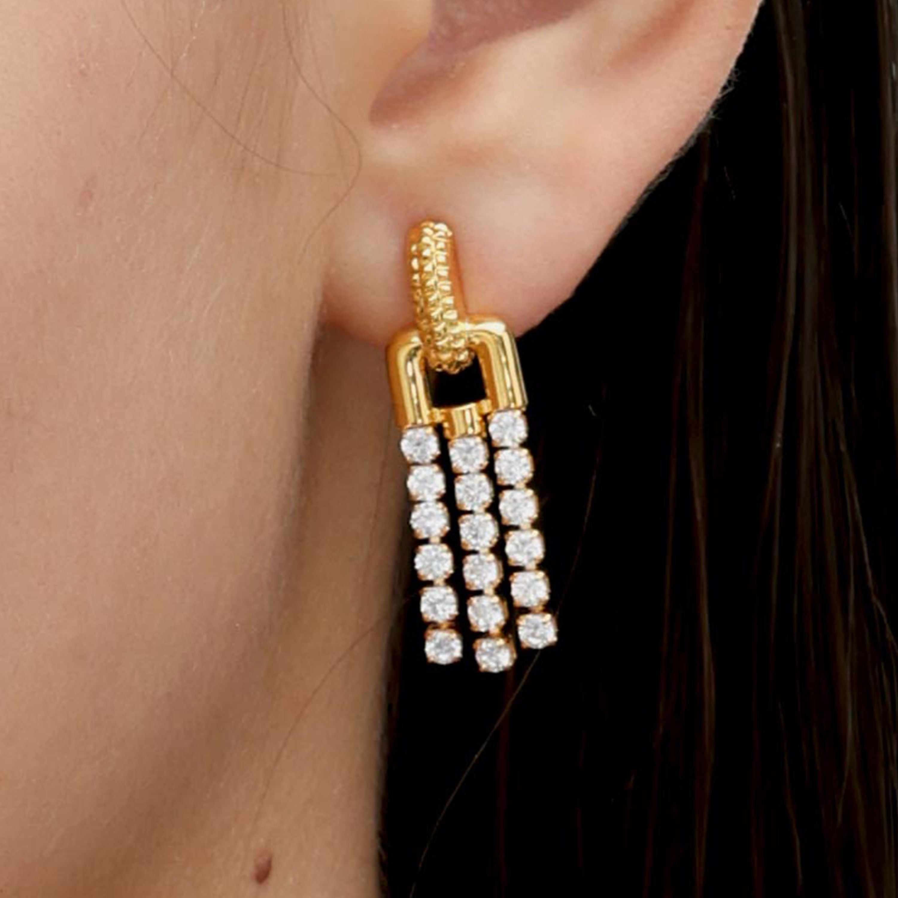 RSNY fringed stud earrings