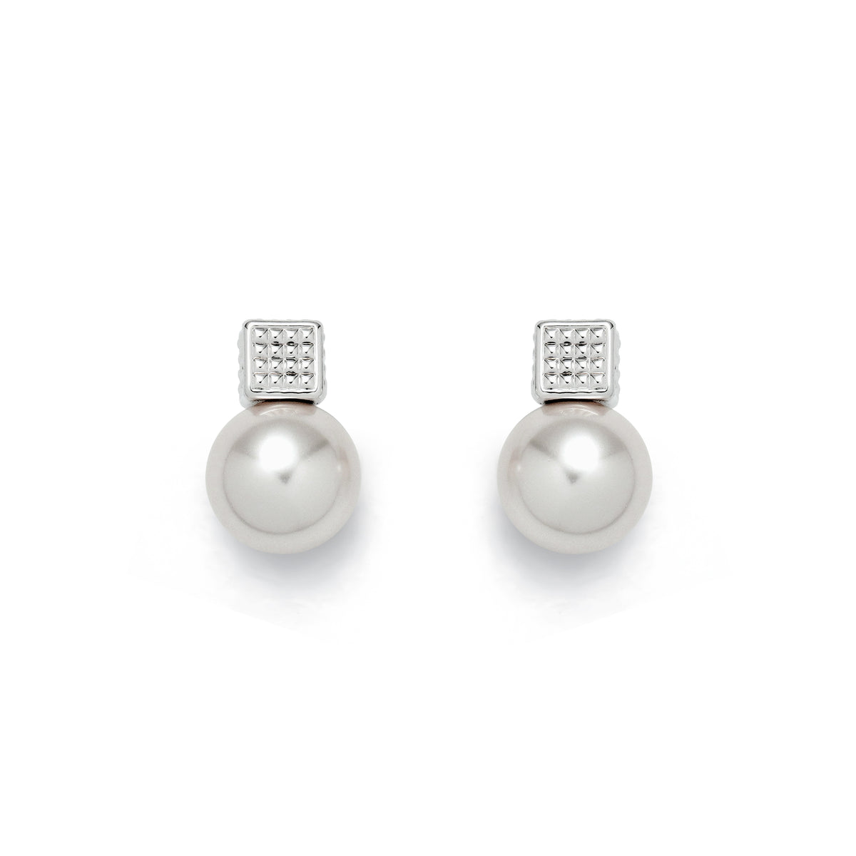 RSNY Diamond Pearl Stud Earrings