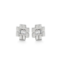 RSNY princess square splicing stud earrings