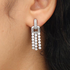 RSNY fringed stud earrings