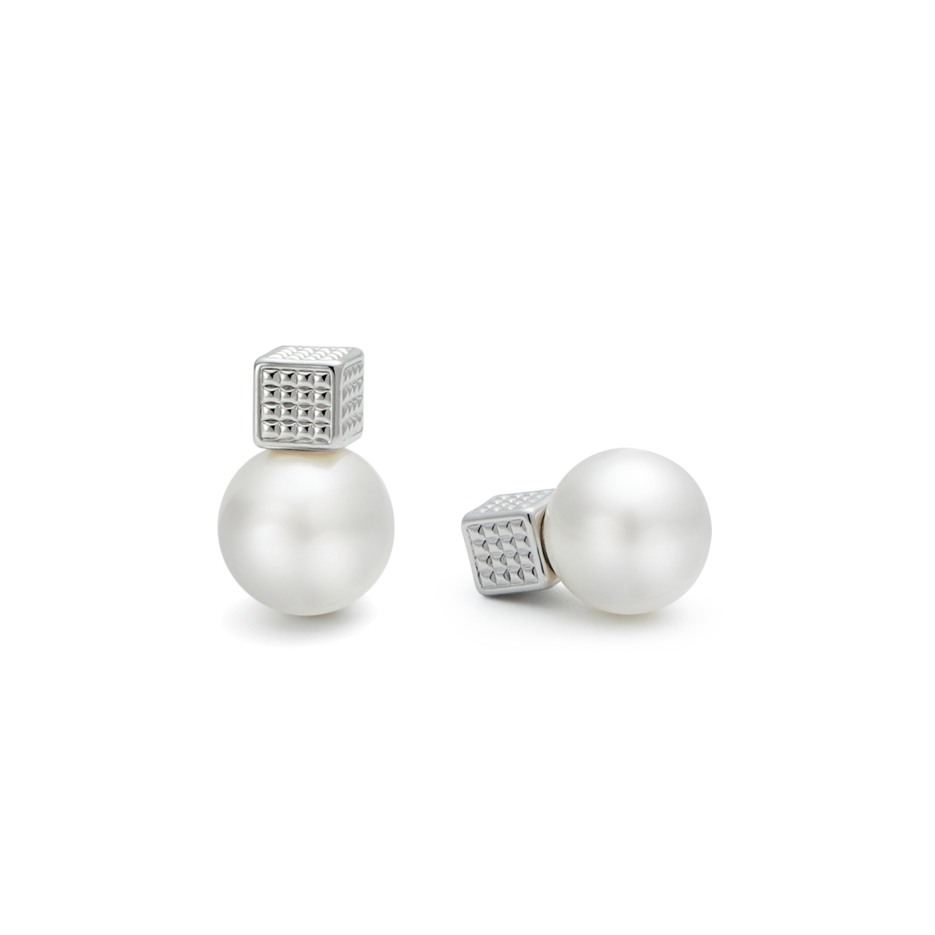 RSNY Diamond Pearl Stud Earrings