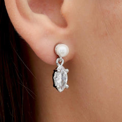 RSNY irregular pearl stud earrings