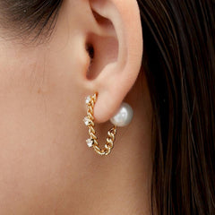 RSNY pearl soft chain earrings