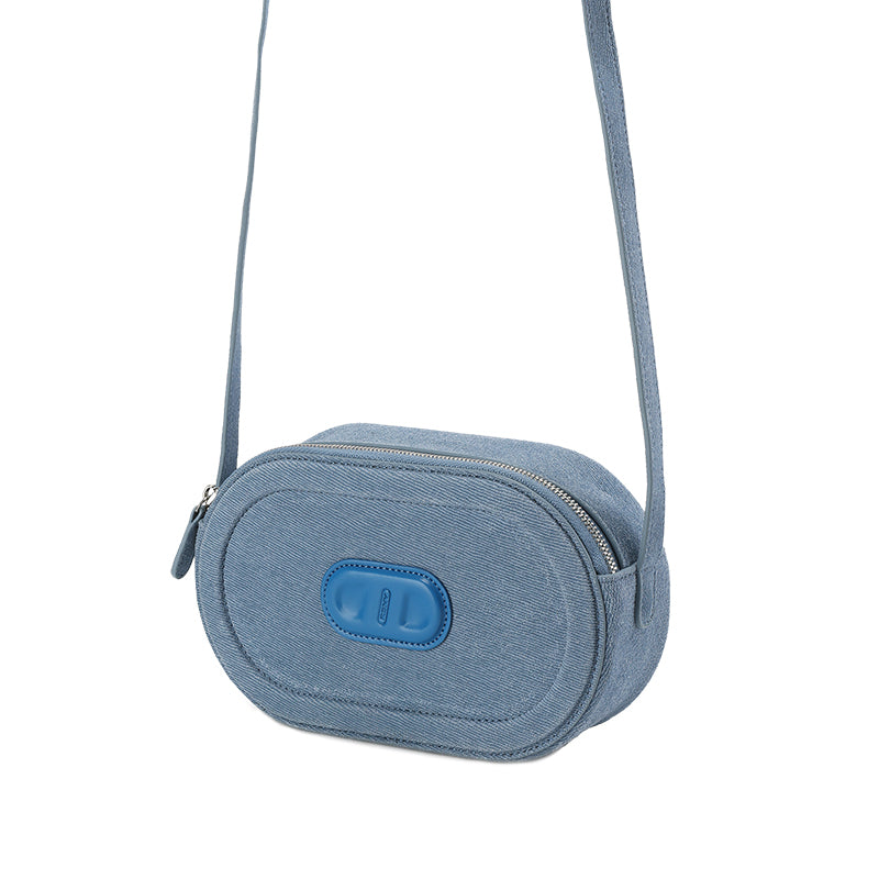 RSNY Oval Loop Pig Nose Shoulder Bag - Denim Color Matching