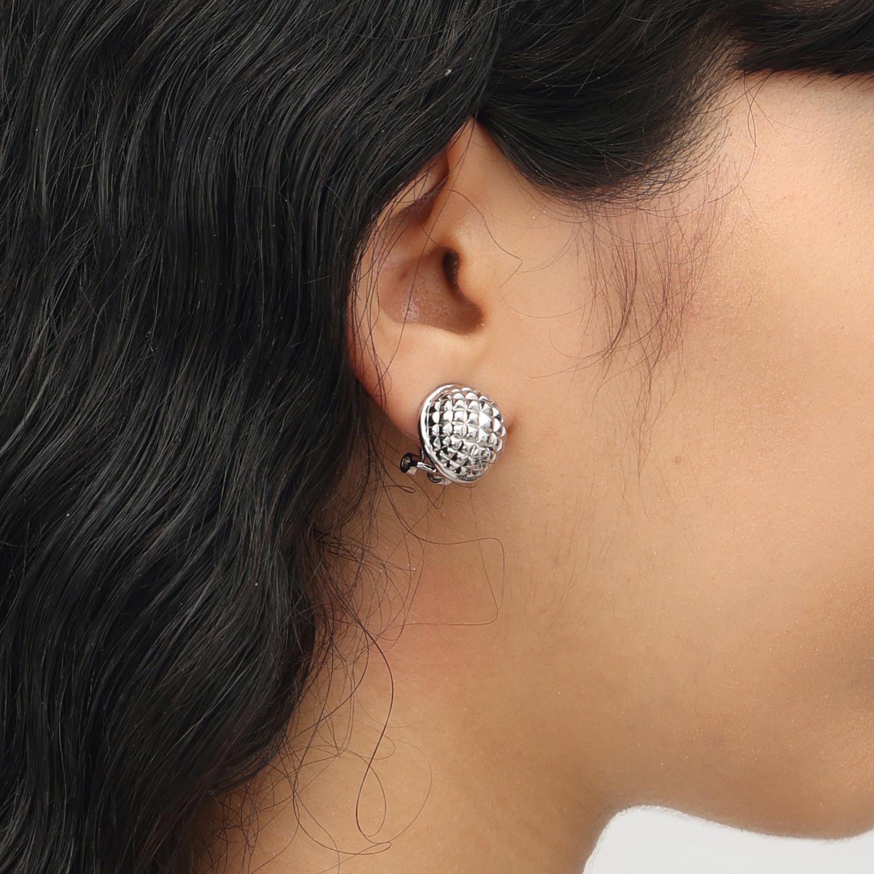 RSNY Diamond Textured Ball Earrings