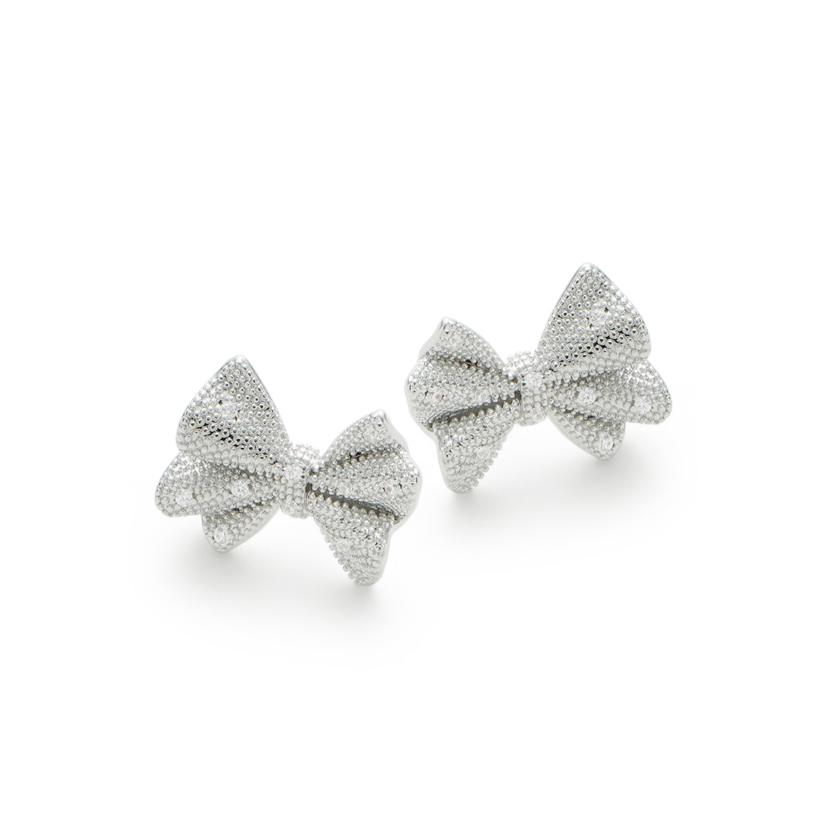 RSNY shiny bow stud earrings