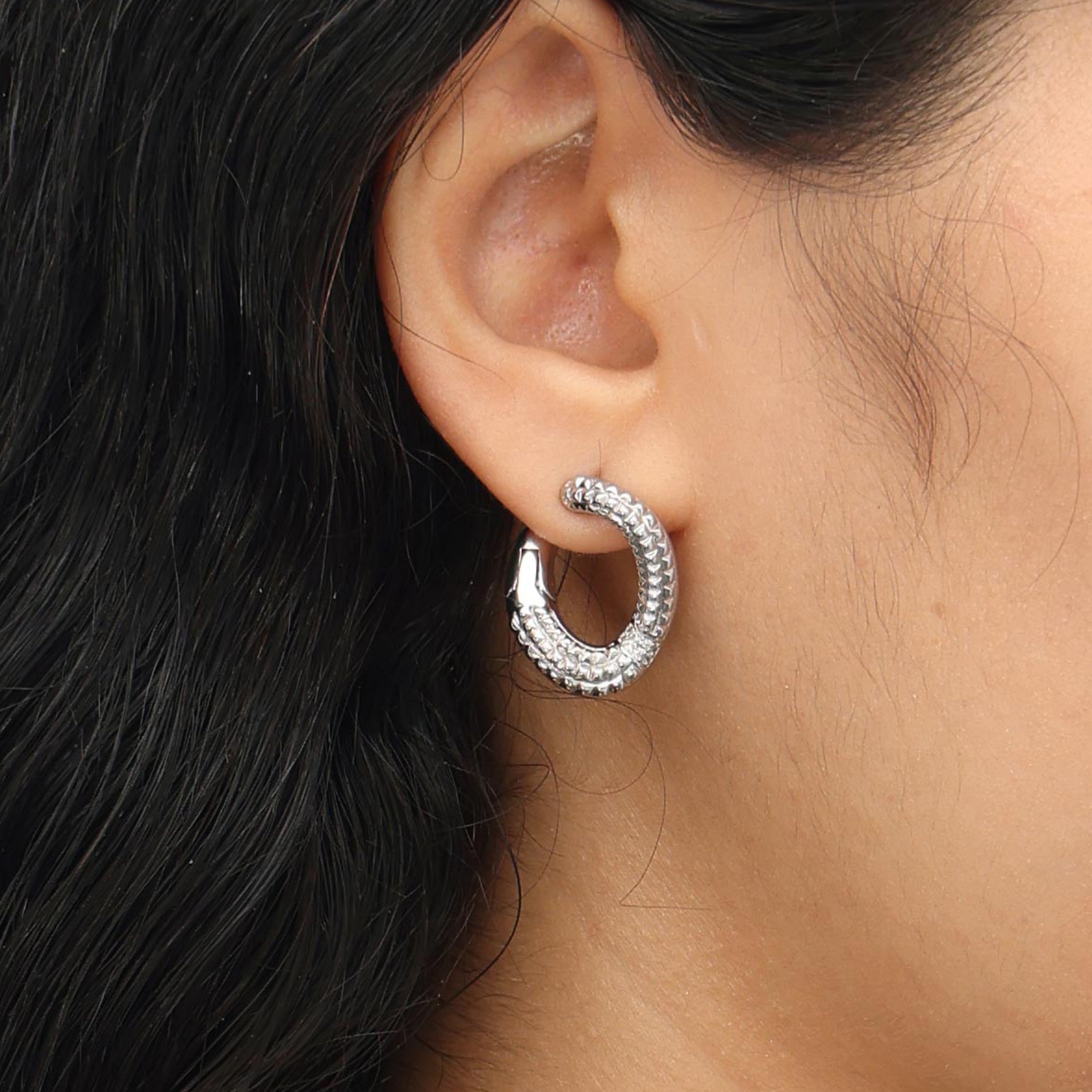 RSNY diamond pattern chain earrings