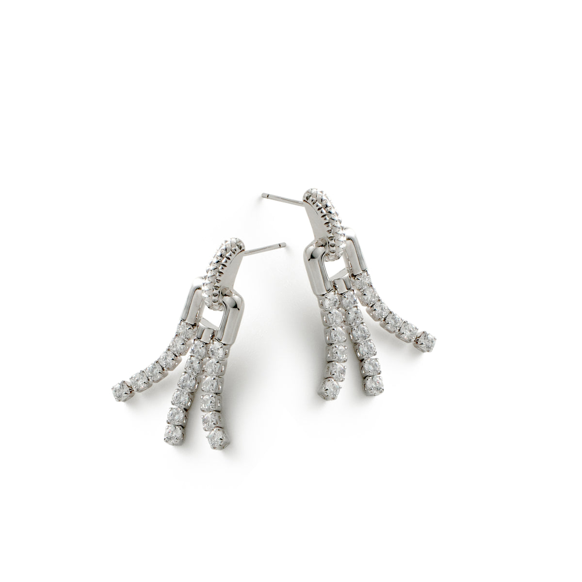 RSNY fringed stud earrings