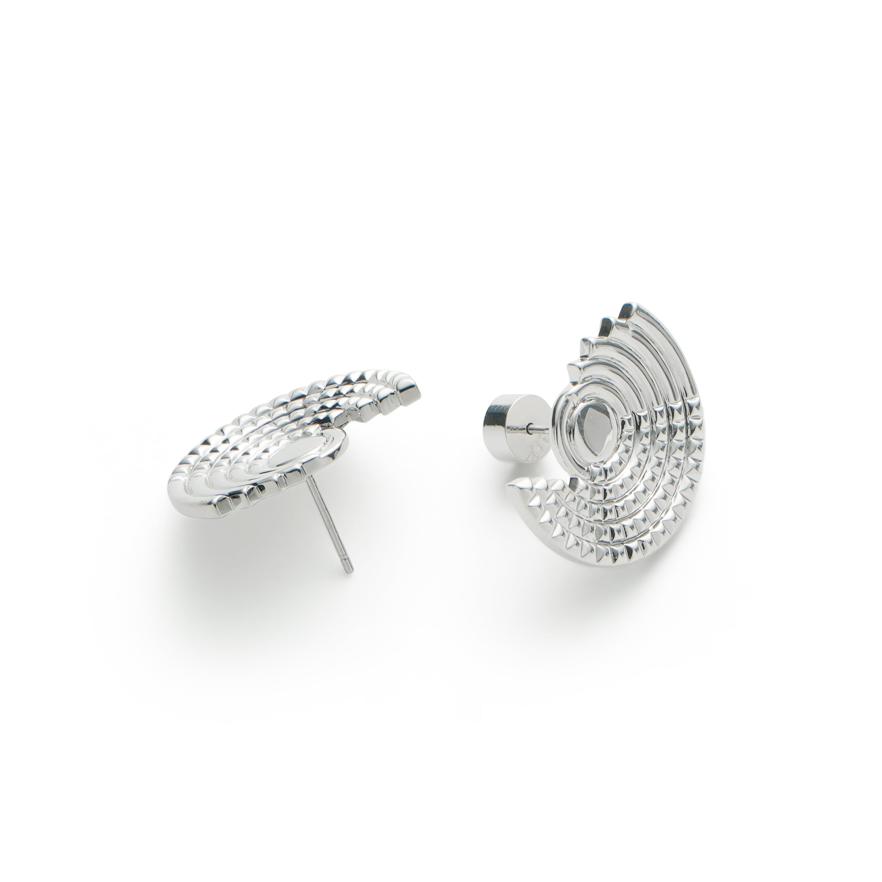 RSNY diamond pattern retro stud earrings