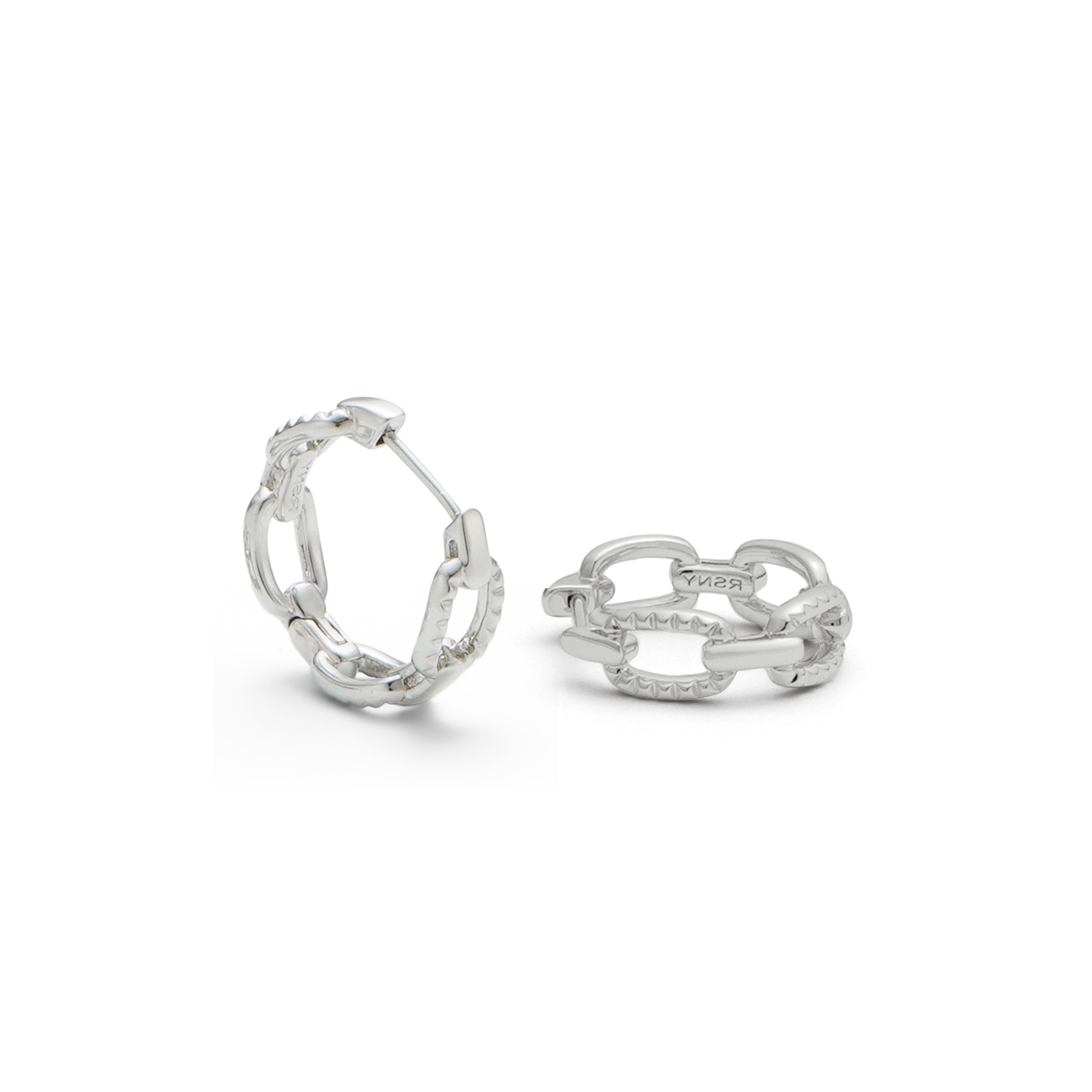 RSNY diamond pattern chain earrings