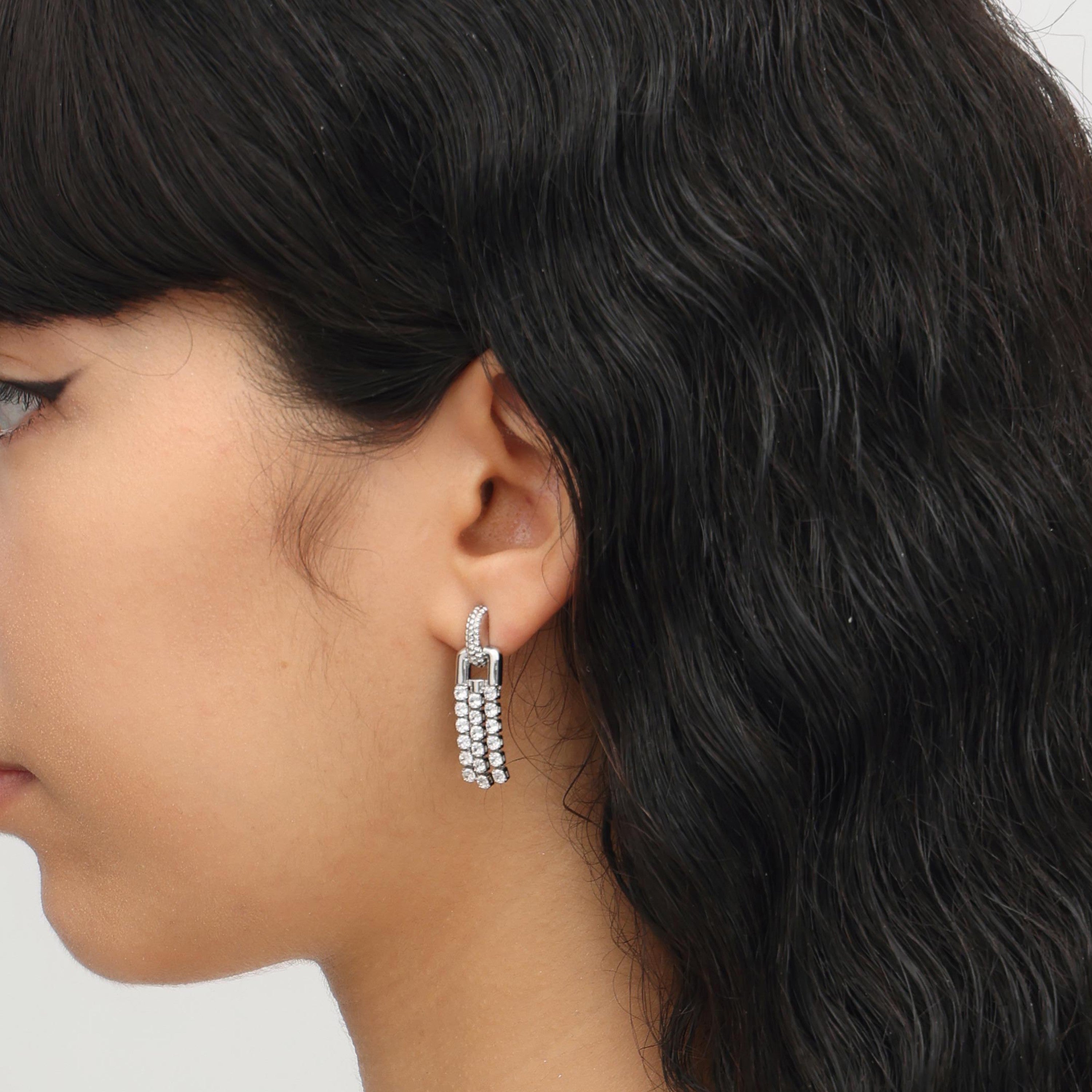 RSNY fringed stud earrings