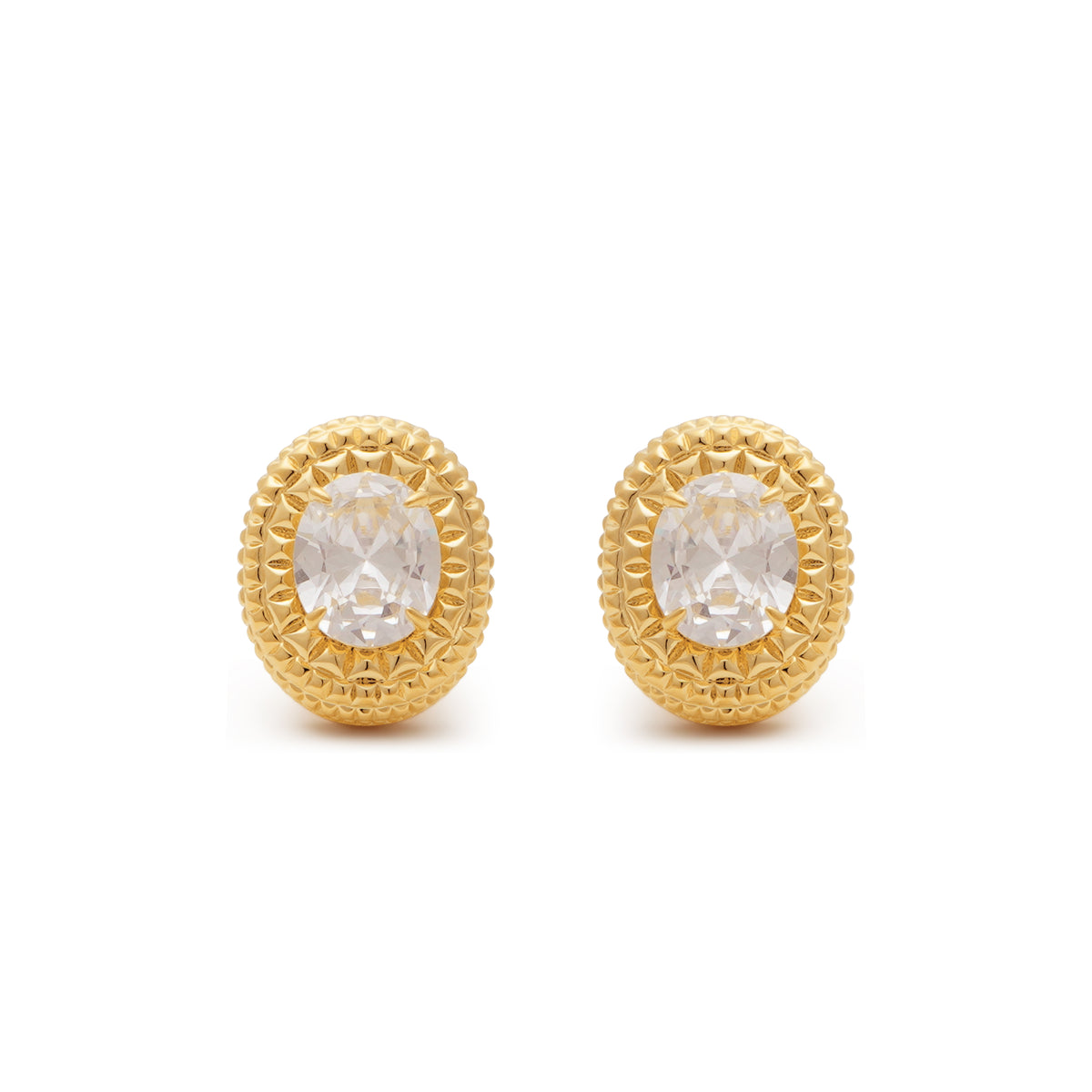 RSNY diamond texture stud earrings