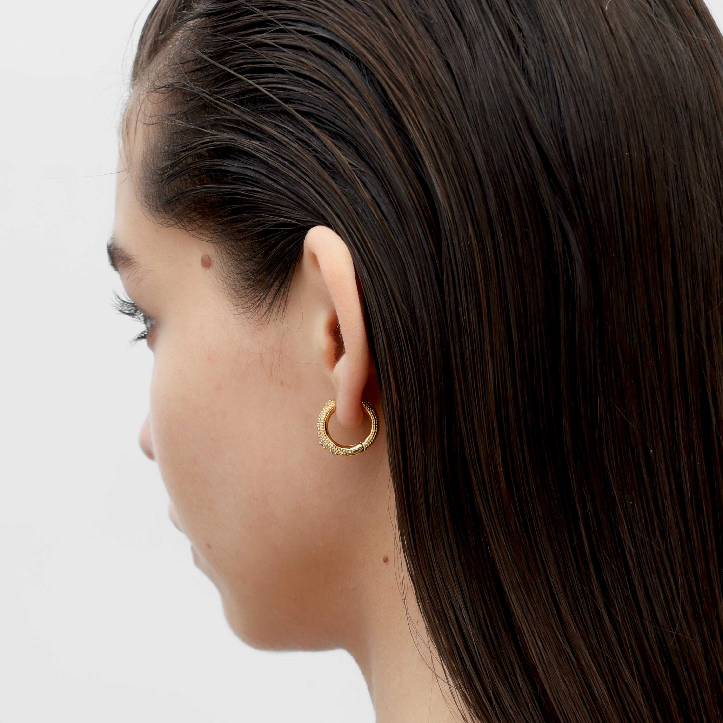 RSNY special-shaped double-ring earrings