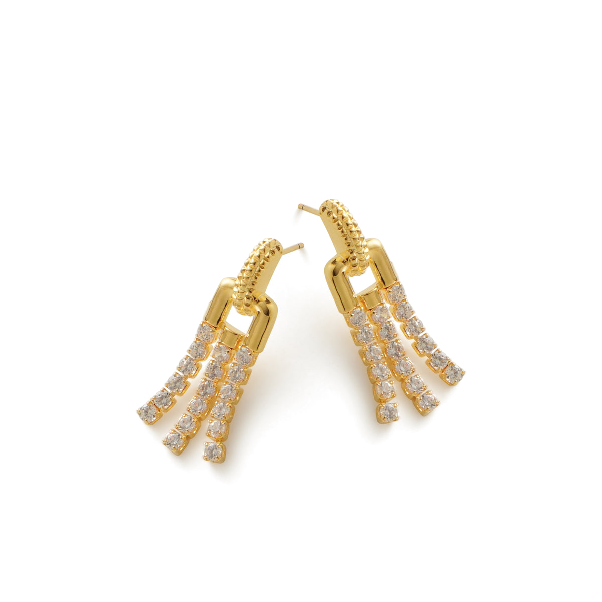 RSNY fringed stud earrings